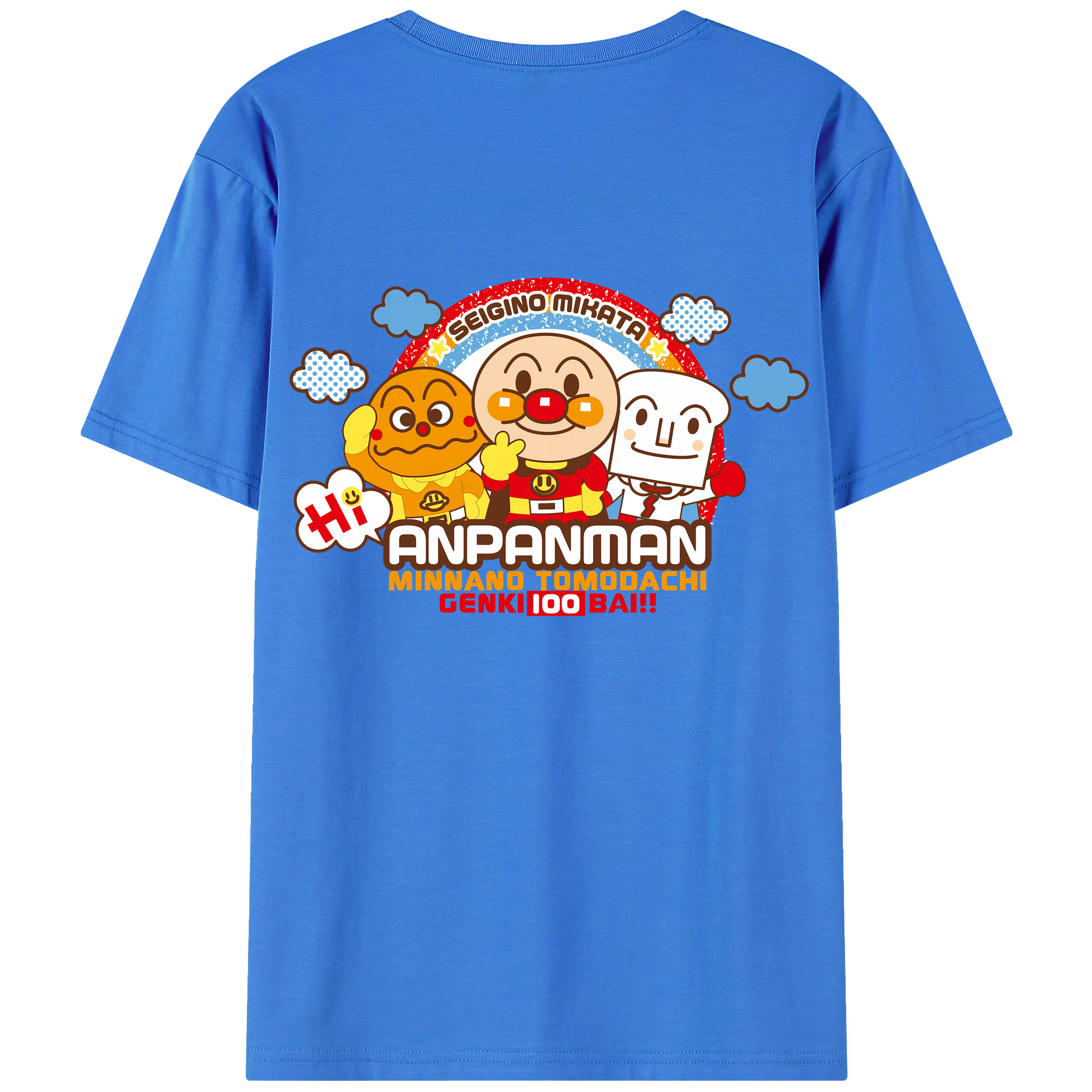 （画像用） アンパンマン Anpanman 綿100％半袖Tシャツ（背面プリント）