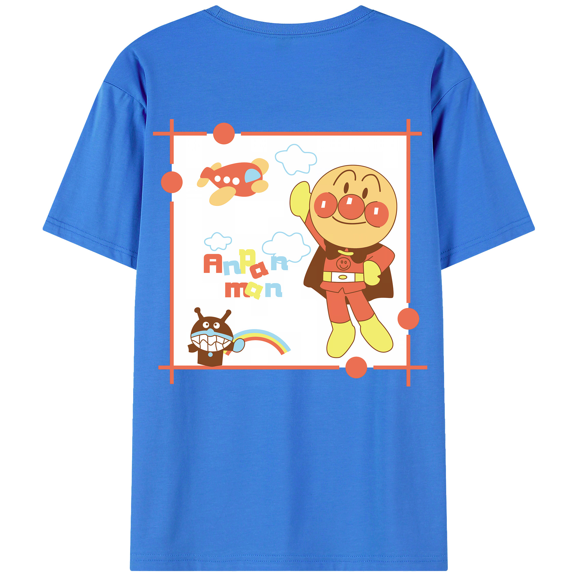 （画像用） アンパンマン Anpanman 綿100％半袖Tシャツ（背面プリント）