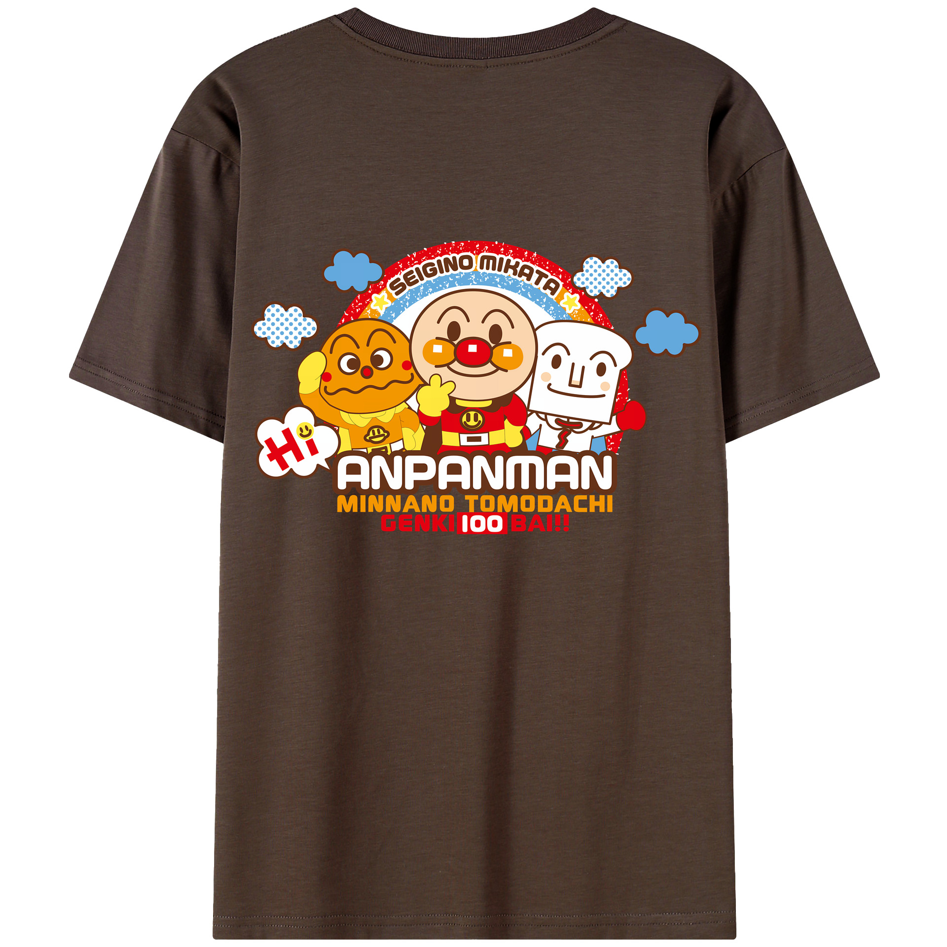 （画像用） アンパンマン Anpanman 綿100％半袖Tシャツ（背面プリント）