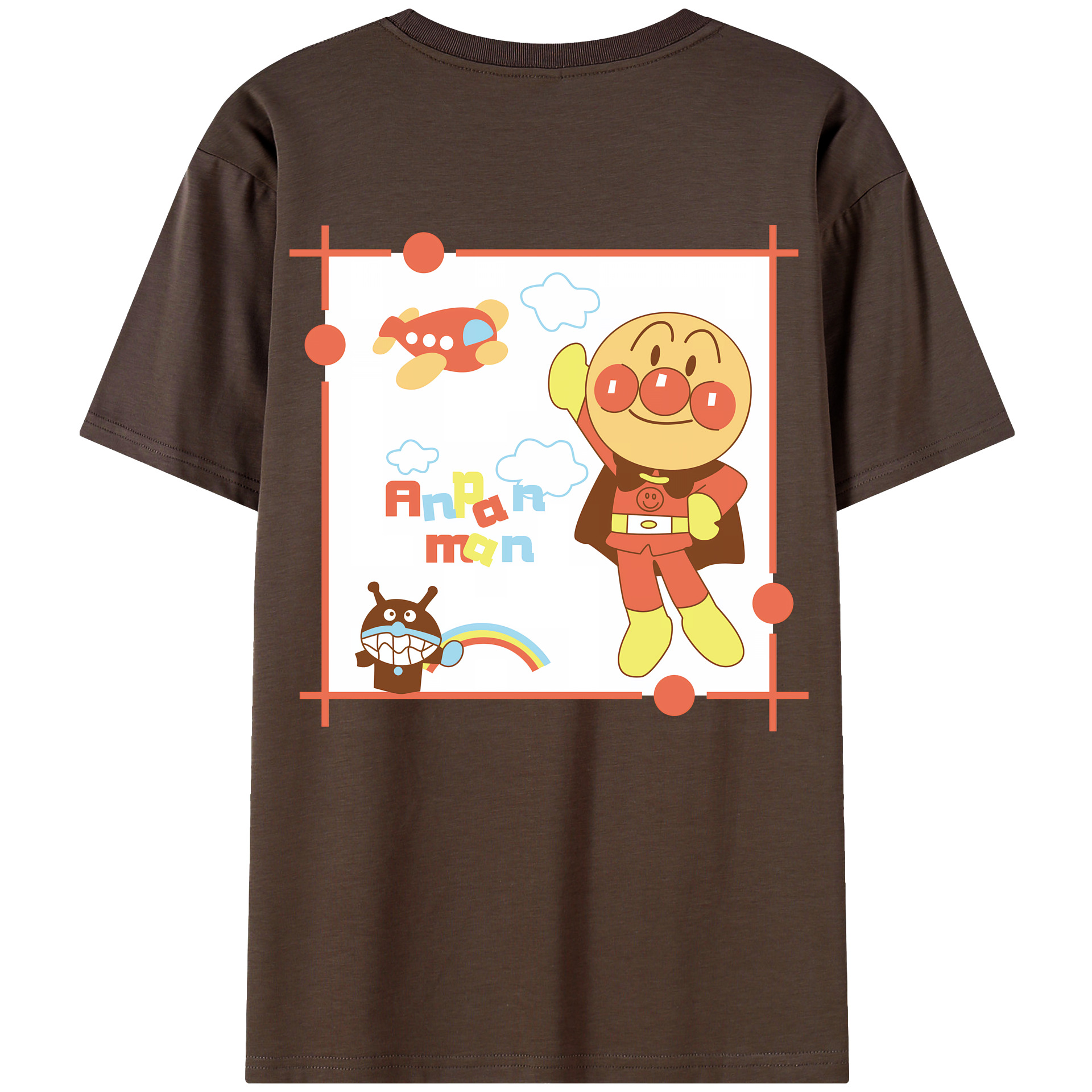 （画像用） アンパンマン Anpanman 綿100％半袖Tシャツ（背面プリント）