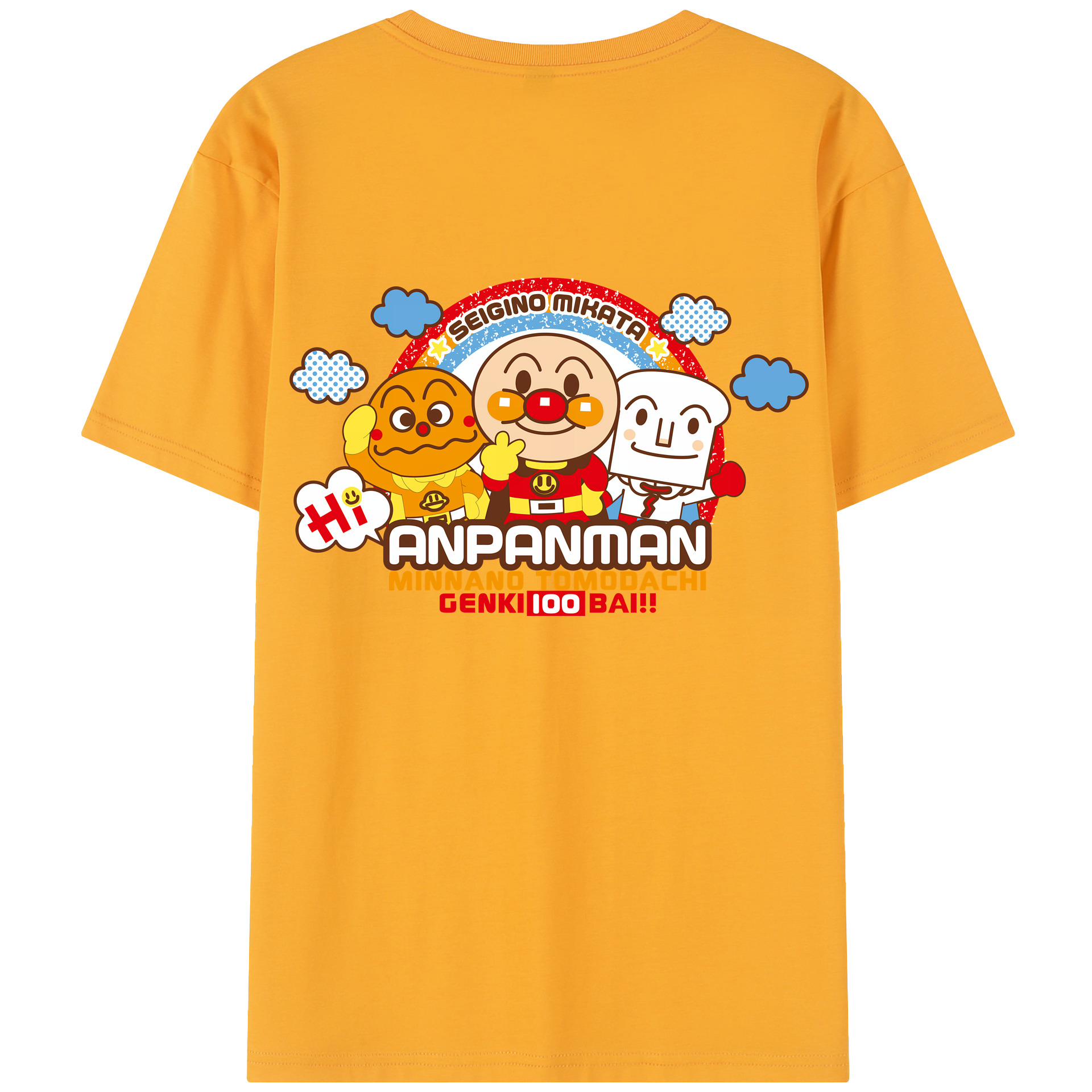 （画像用） アンパンマン Anpanman 綿100％半袖Tシャツ（背面プリント）