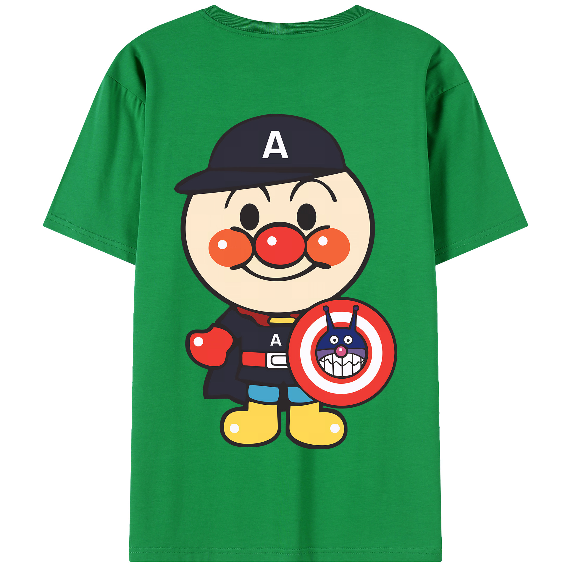 （画像用） アンパンマン Anpanman 綿100％半袖Tシャツ（背面プリント）