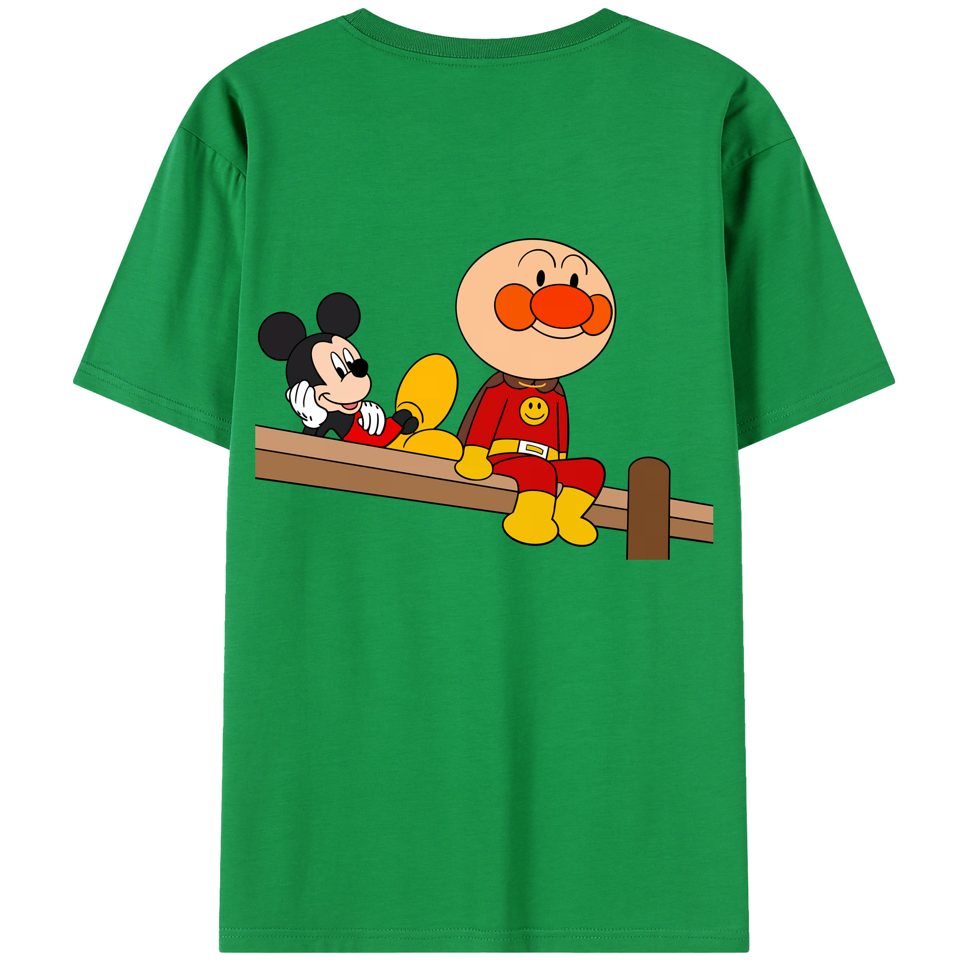 （画像用） アンパンマン Anpanman 綿100％半袖Tシャツ（背面プリント）