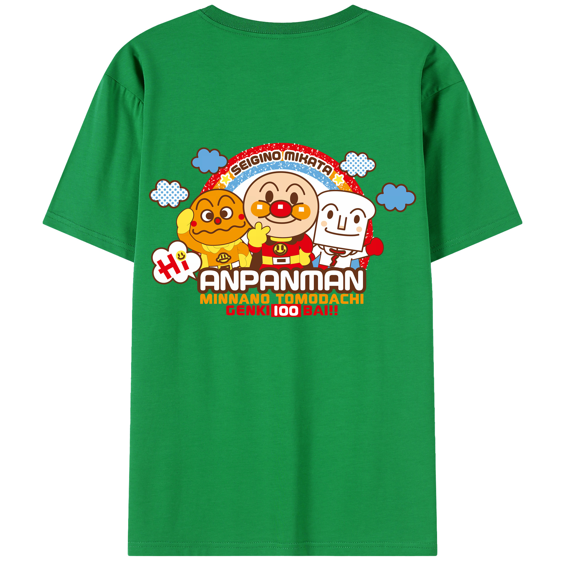 （画像用） アンパンマン Anpanman 綿100％半袖Tシャツ（背面プリント）