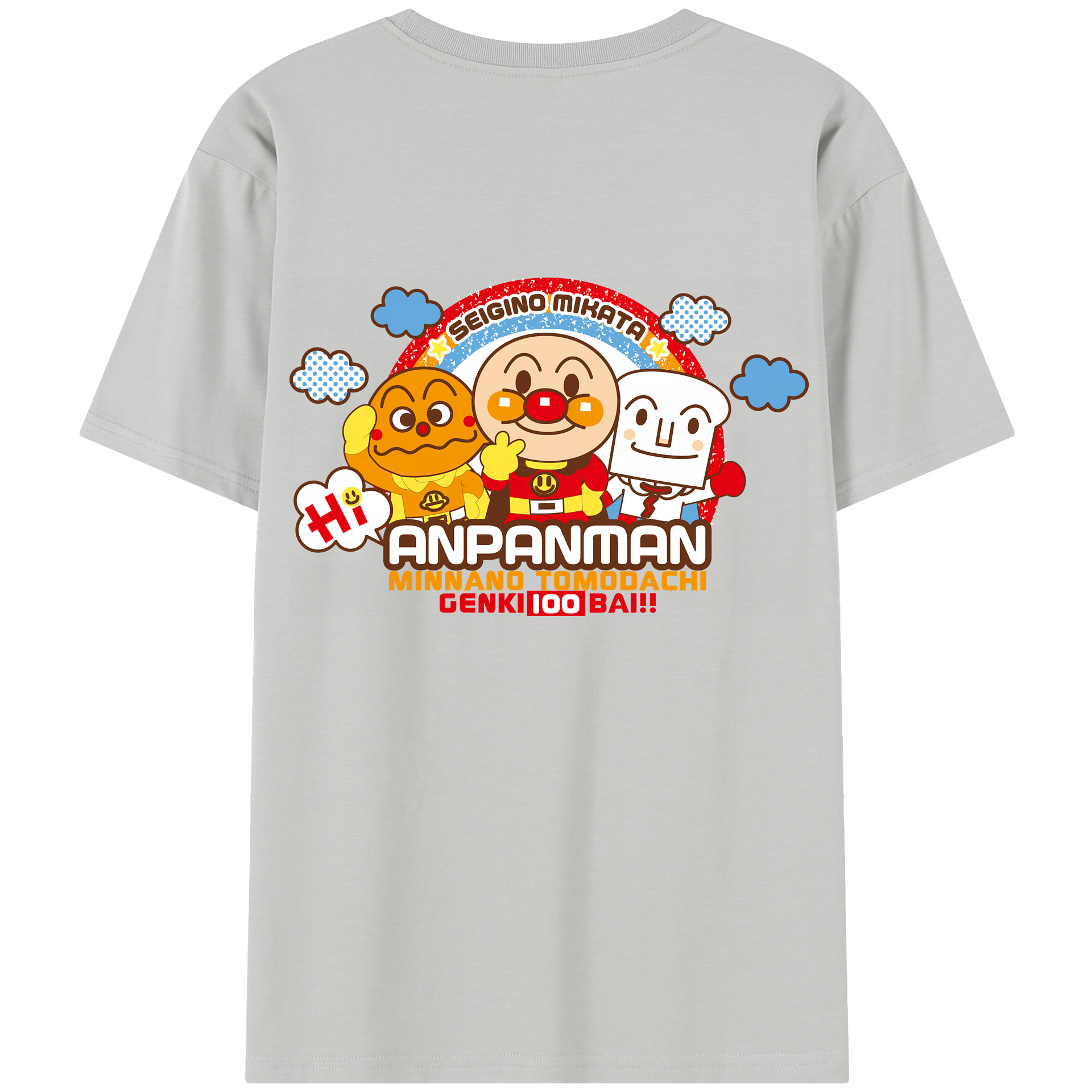 （画像用） アンパンマン Anpanman 綿100％半袖Tシャツ（背面プリント）