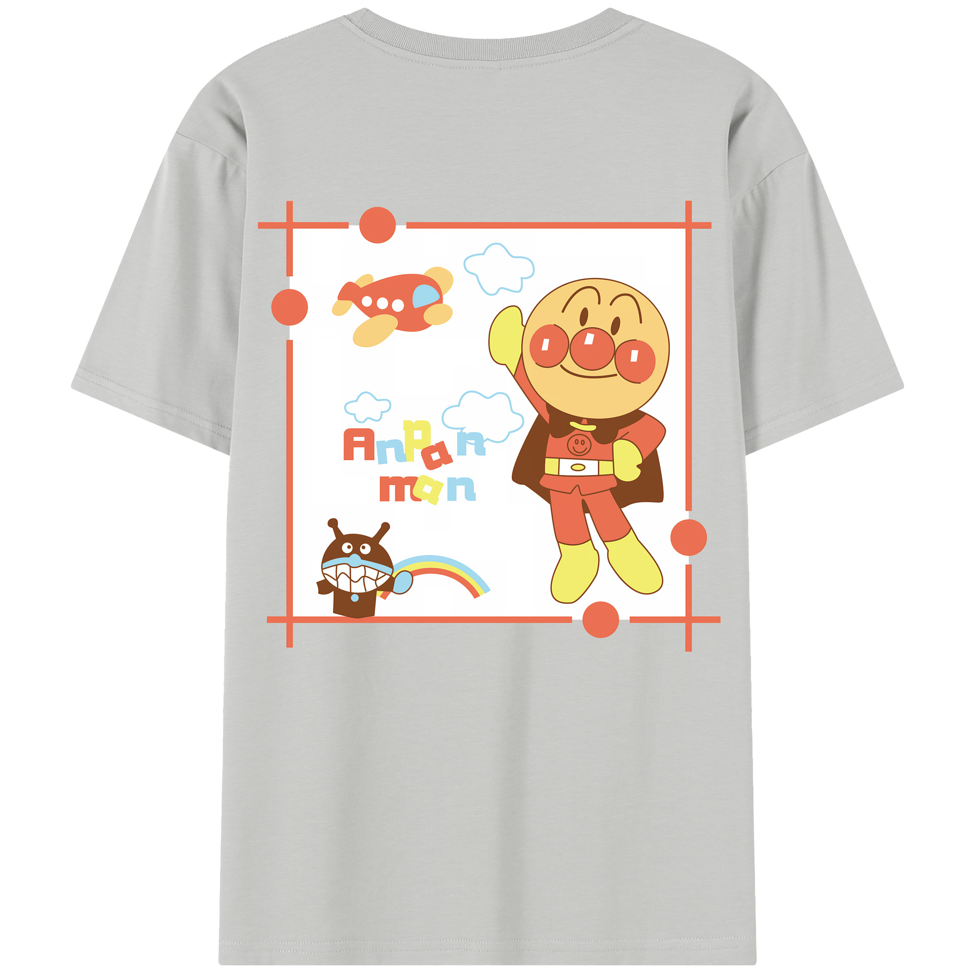 （画像用） アンパンマン Anpanman 綿100％半袖Tシャツ（背面プリント）