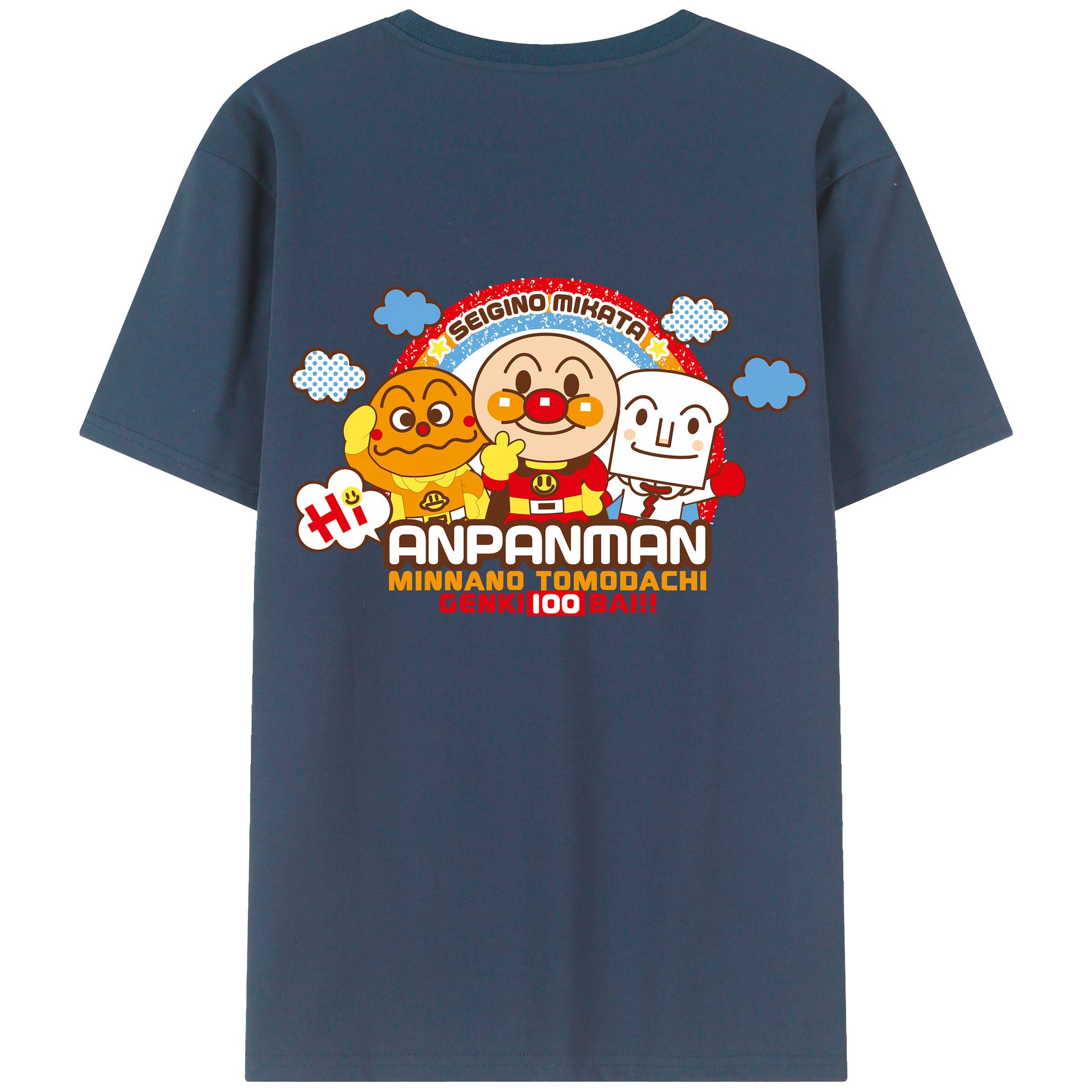 （画像用） アンパンマン Anpanman 綿100％半袖Tシャツ（背面プリント）