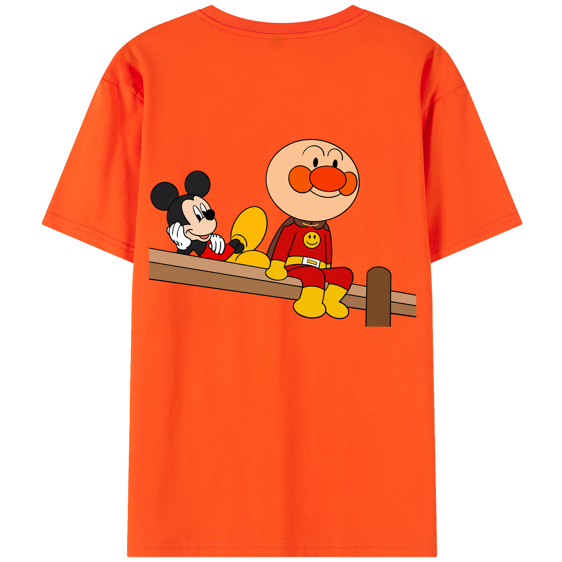 （画像用） アンパンマン Anpanman 綿100％半袖Tシャツ（背面プリント）