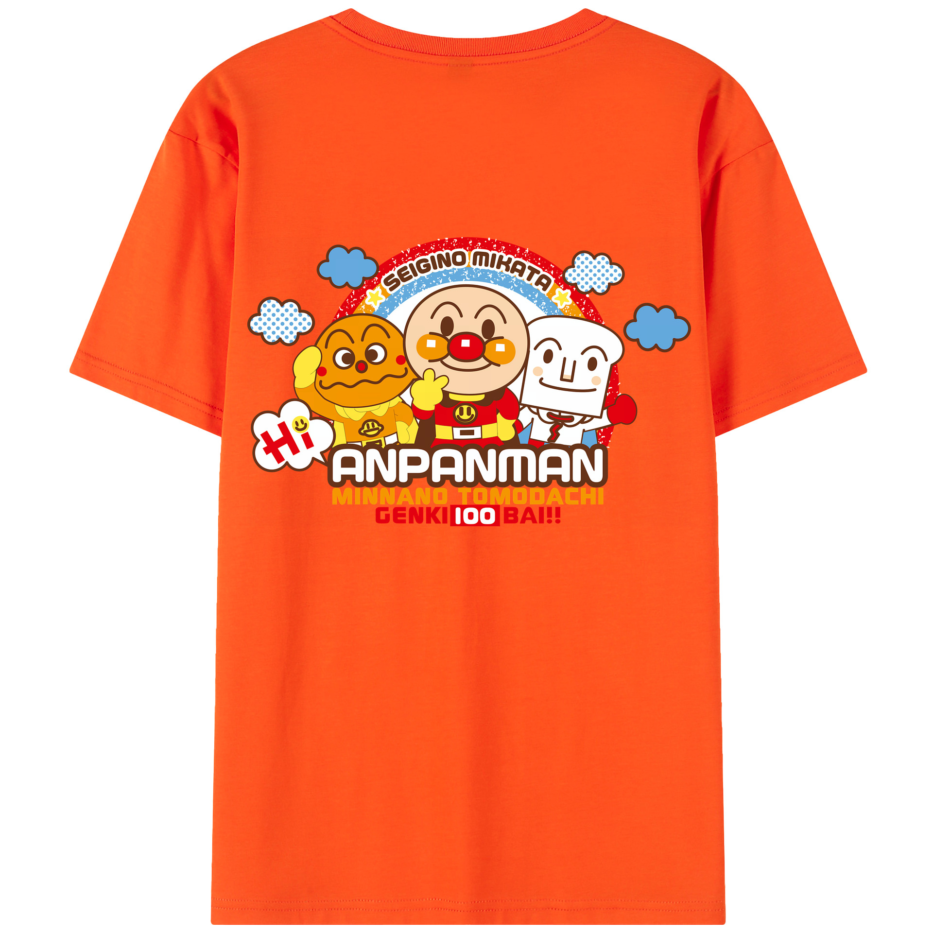 （画像用） アンパンマン Anpanman 綿100％半袖Tシャツ（背面プリント）