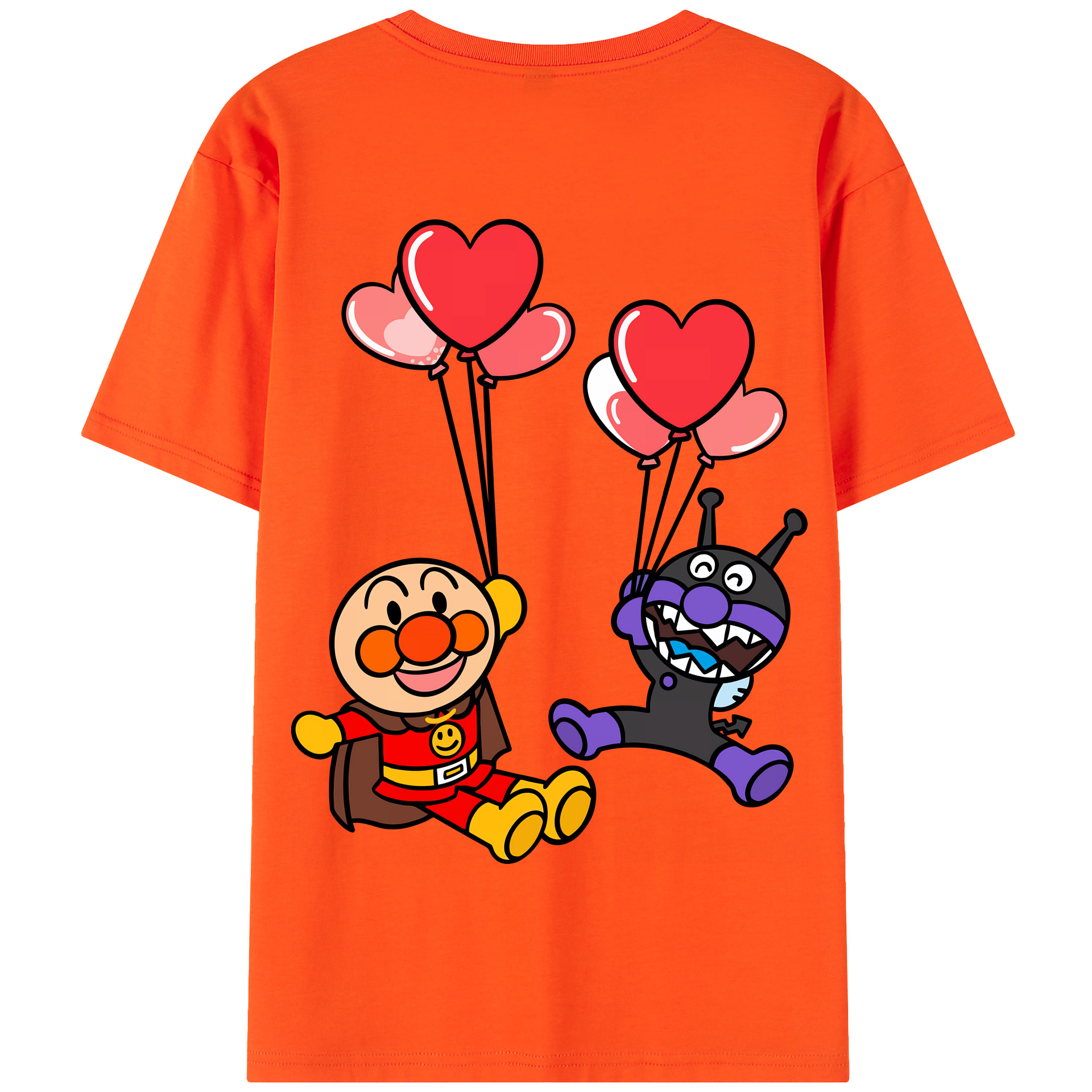 （画像用） アンパンマン Anpanman 綿100％半袖Tシャツ（背面プリント）