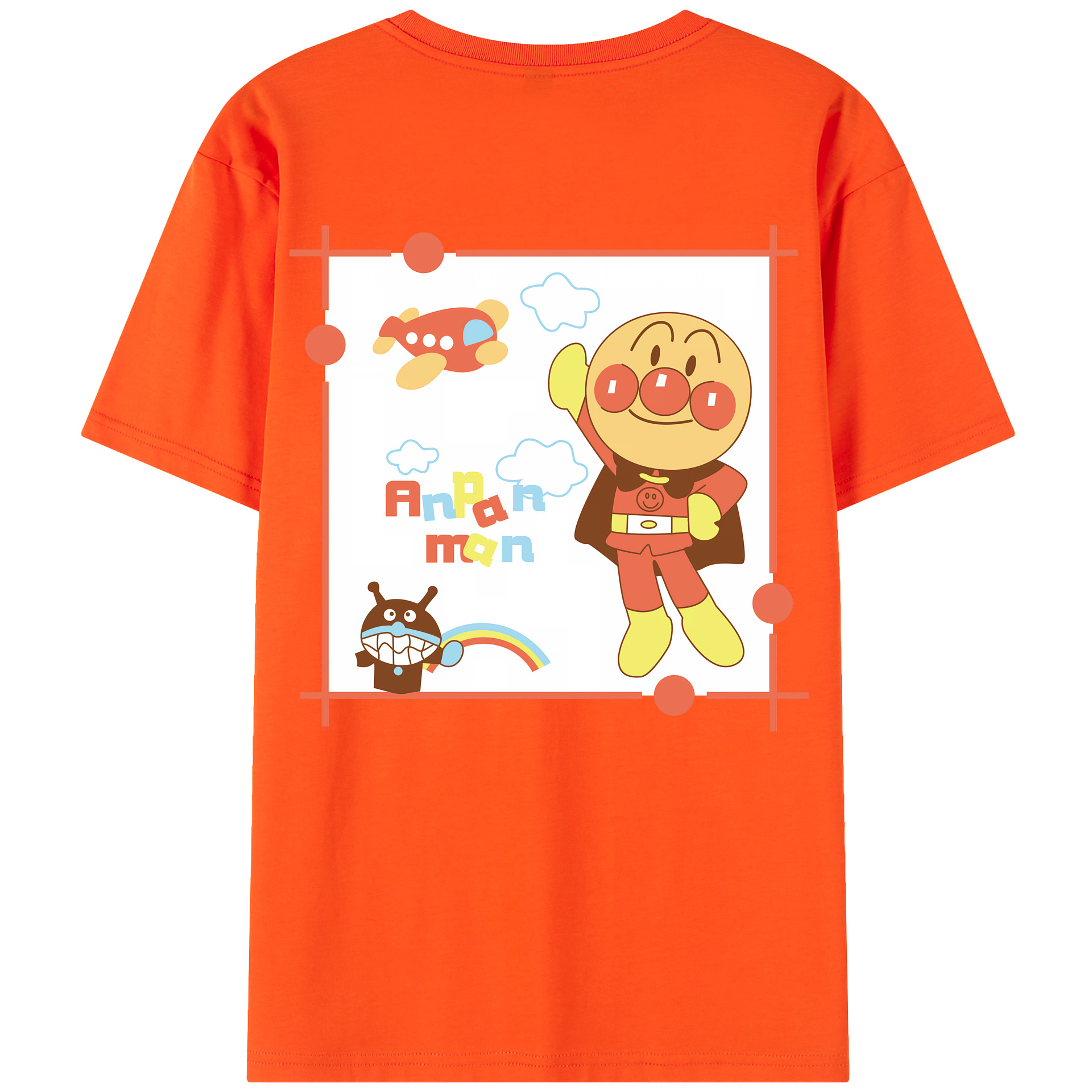 （画像用） アンパンマン Anpanman 綿100％半袖Tシャツ（背面プリント）