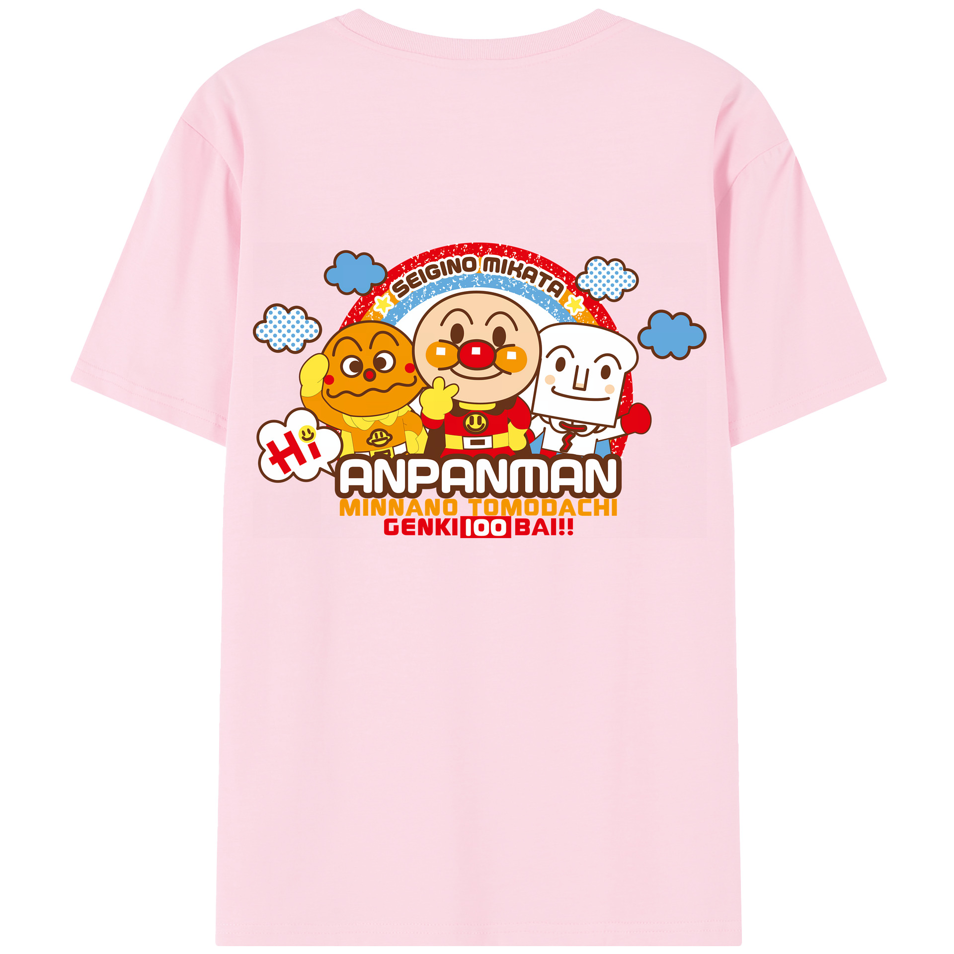 （画像用） アンパンマン Anpanman 綿100％半袖Tシャツ（背面プリント）