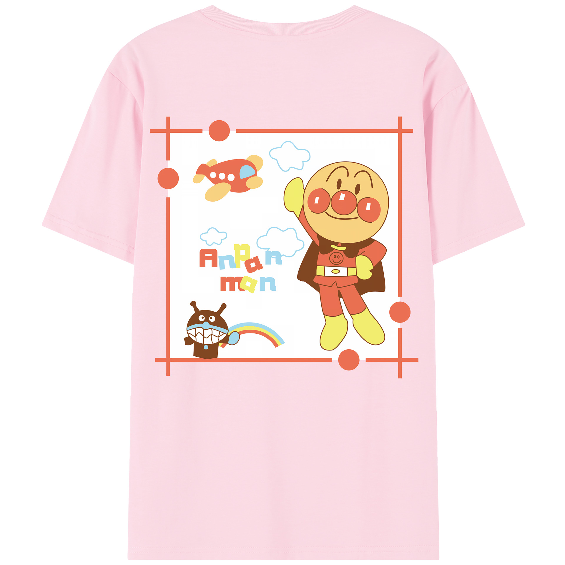 （画像用） アンパンマン Anpanman 綿100％半袖Tシャツ（背面プリント）