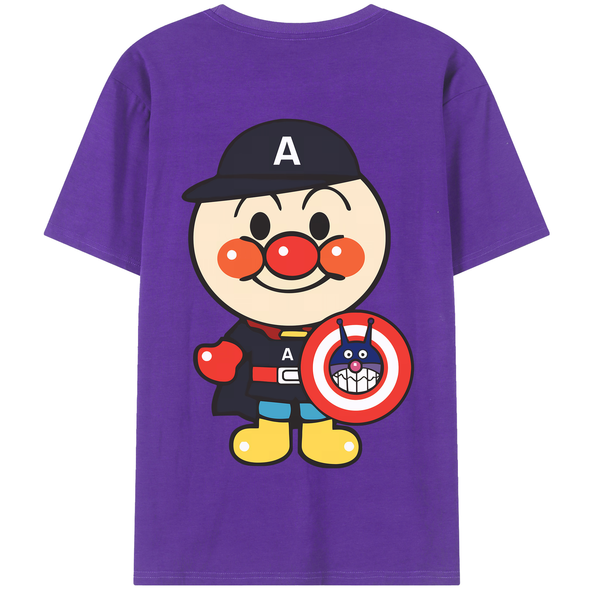 （画像用） アンパンマン Anpanman 綿100％半袖Tシャツ（背面プリント）