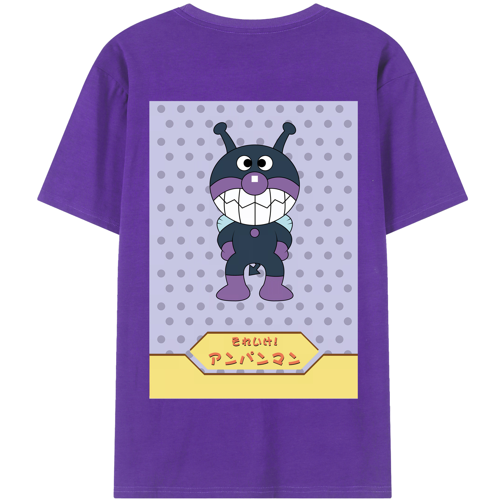 （画像用） アンパンマン Anpanman 綿100％半袖Tシャツ（背面プリント）