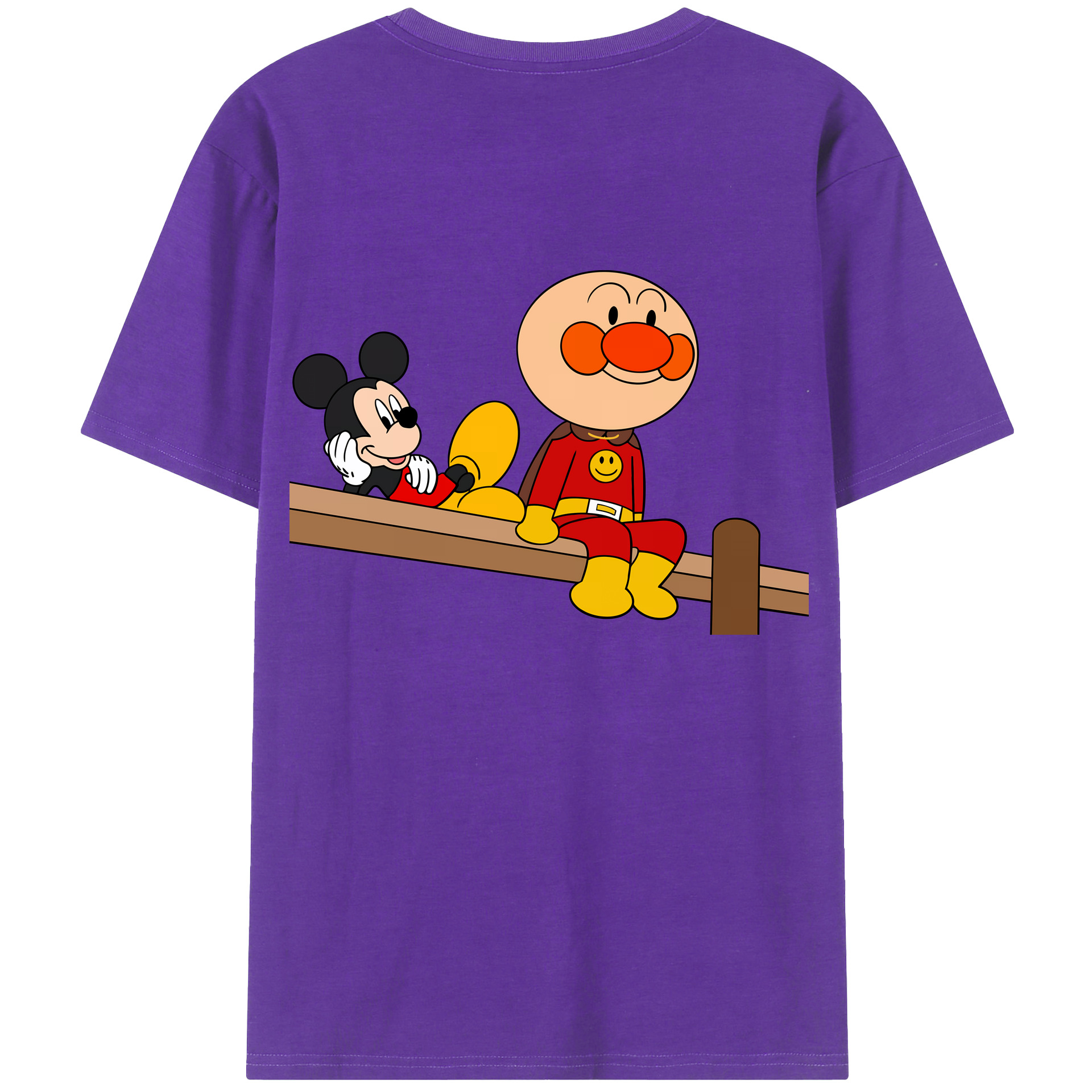 （画像用） アンパンマン Anpanman 綿100％半袖Tシャツ（背面プリント）