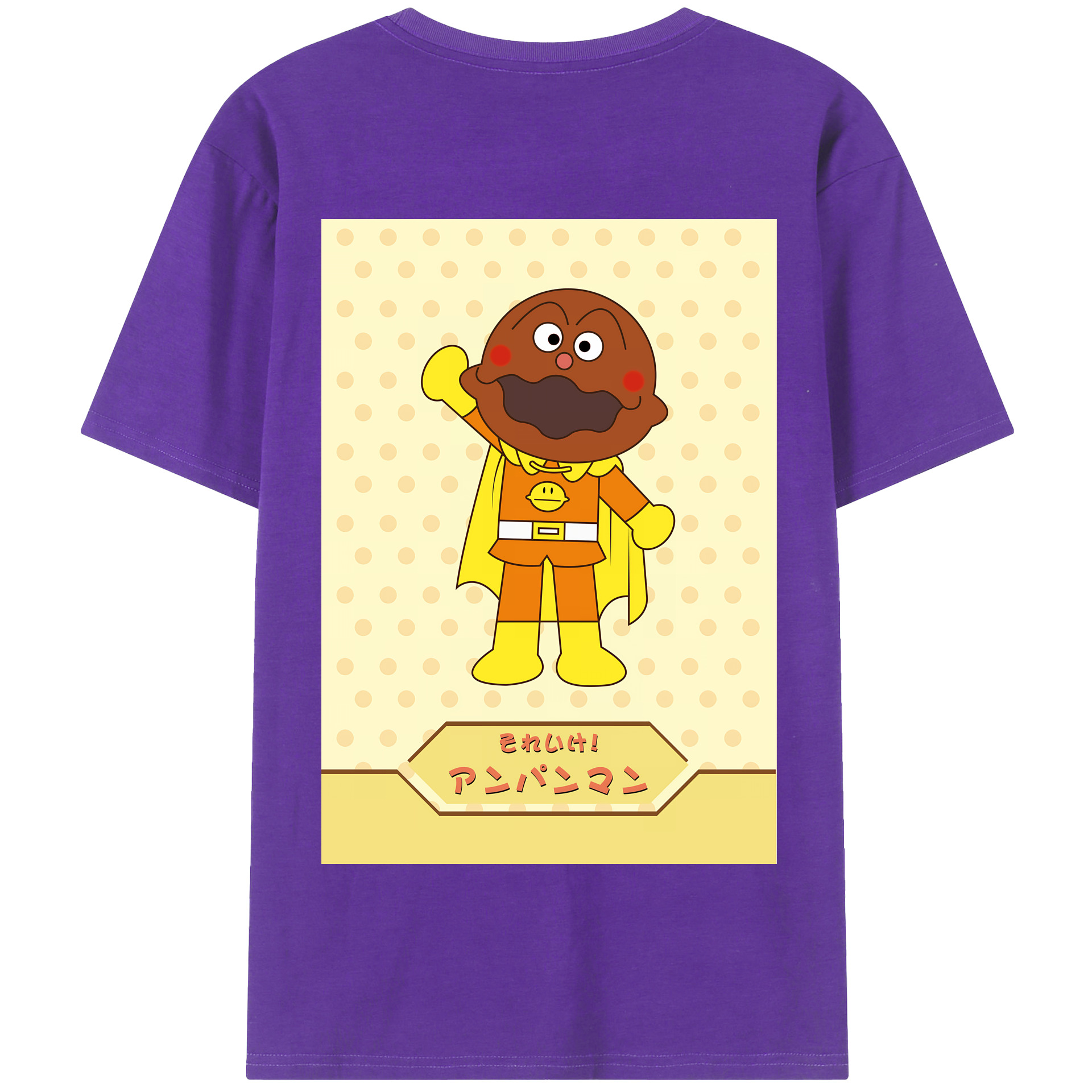 （画像用） アンパンマン Anpanman 綿100％半袖Tシャツ（背面プリント）