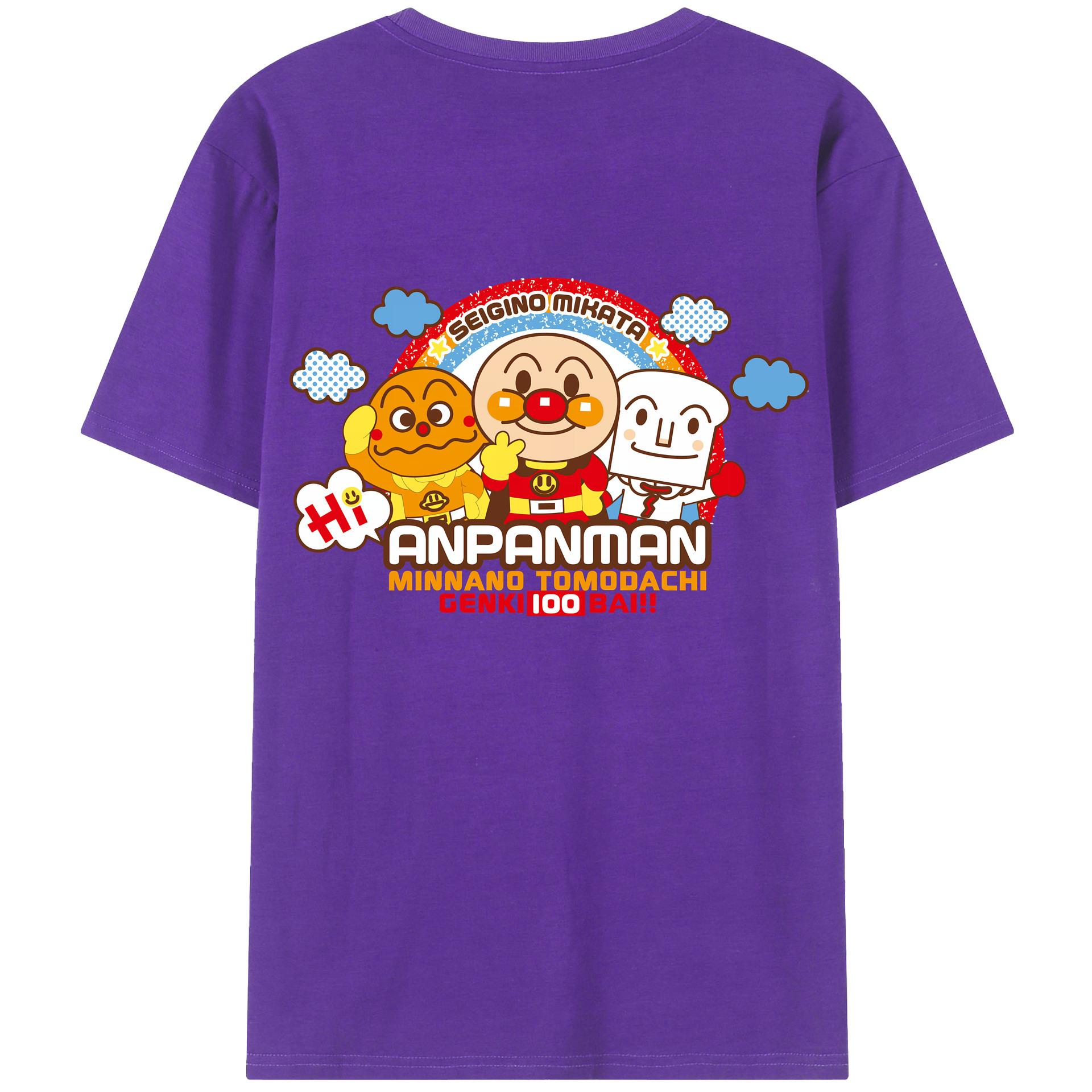 （画像用） アンパンマン Anpanman 綿100％半袖Tシャツ（背面プリント）