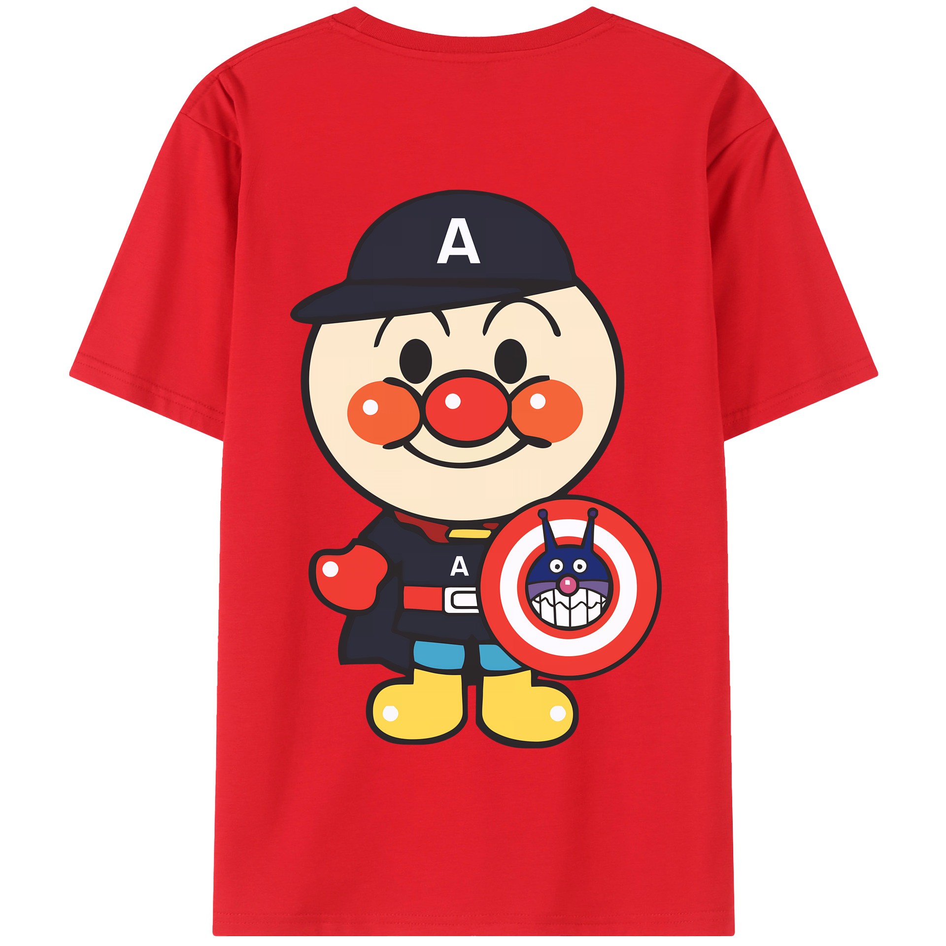 （画像用） アンパンマン Anpanman 綿100％半袖Tシャツ（背面プリント）