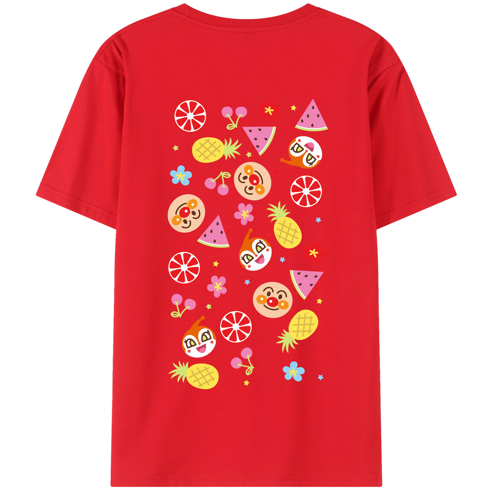 （画像用） アンパンマン Anpanman 綿100％半袖Tシャツ（背面プリント）