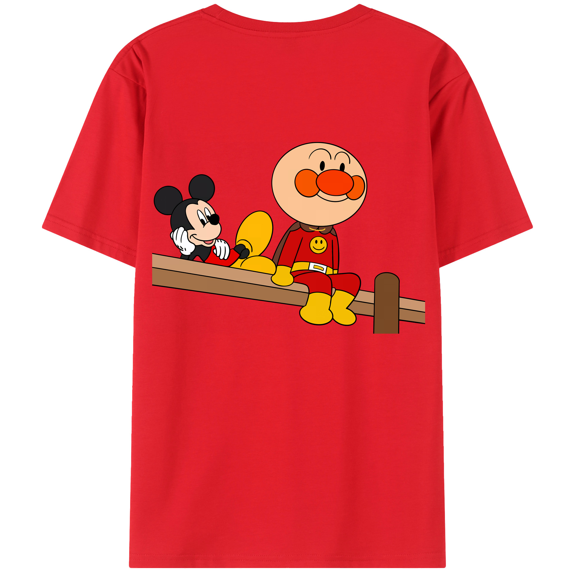 （画像用） アンパンマン Anpanman 綿100％半袖Tシャツ（背面プリント）