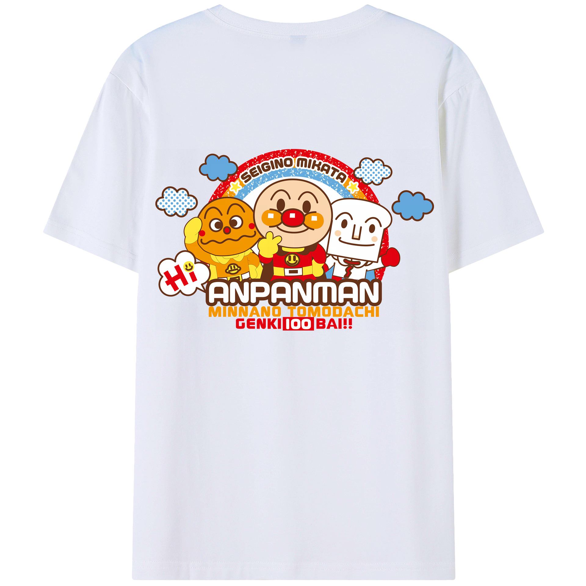 （画像用） アンパンマン Anpanman 綿100％半袖Tシャツ（背面プリント）