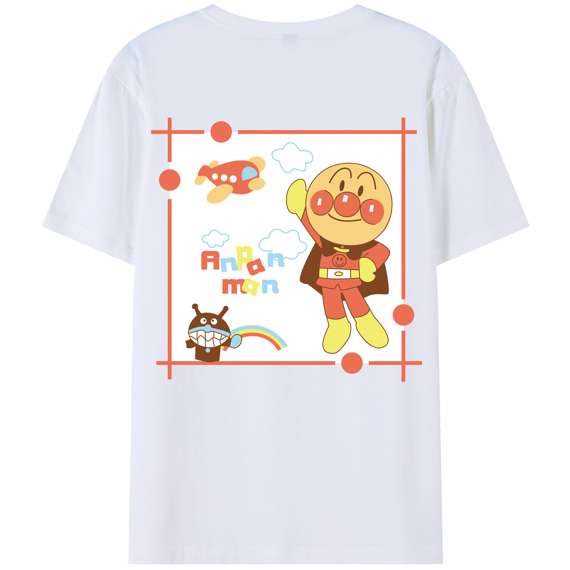 （画像用） アンパンマン Anpanman 綿100％半袖Tシャツ（背面プリント）