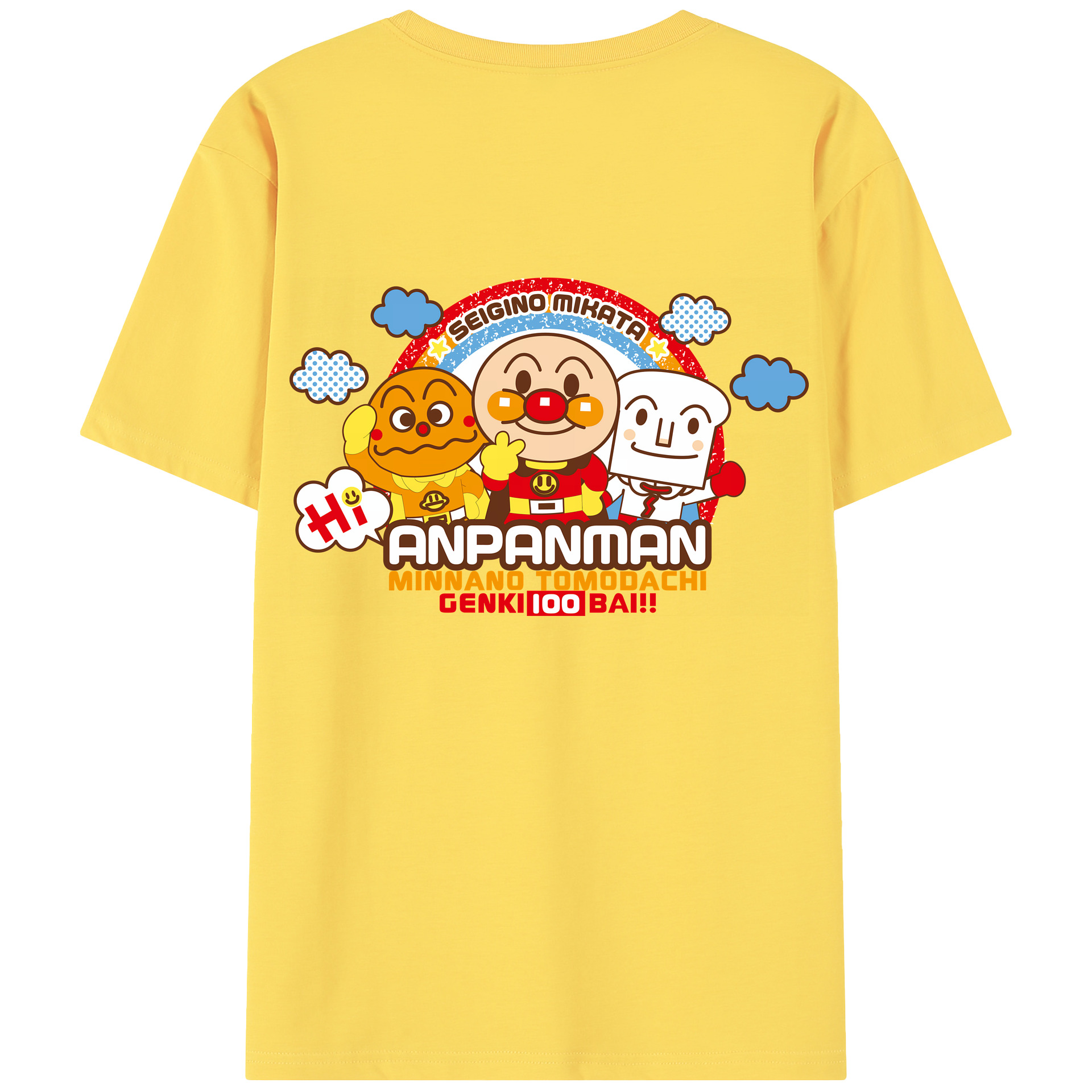 （画像用） アンパンマン Anpanman 綿100％半袖Tシャツ（背面プリント）