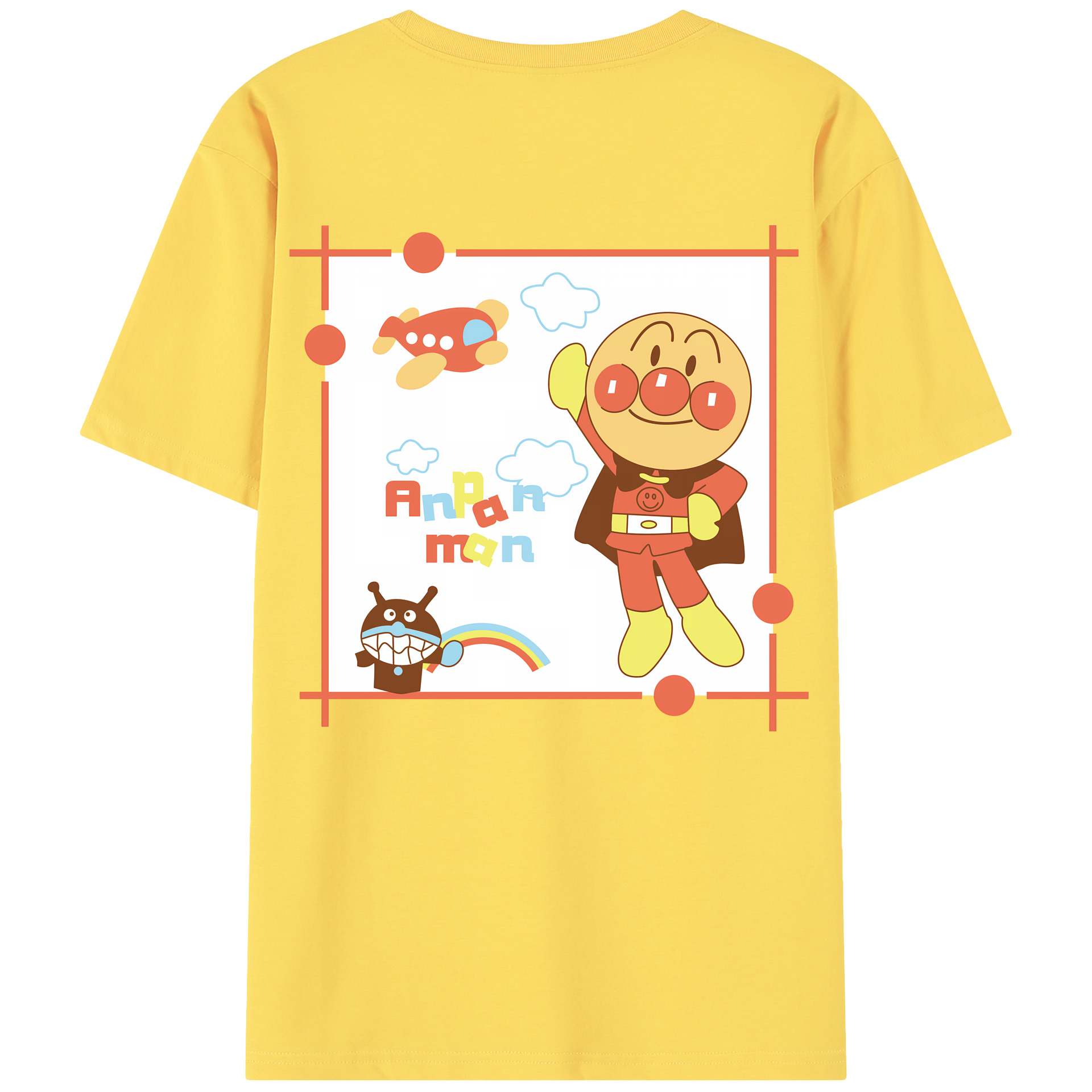 （画像用） アンパンマン Anpanman 綿100％半袖Tシャツ（背面プリント）