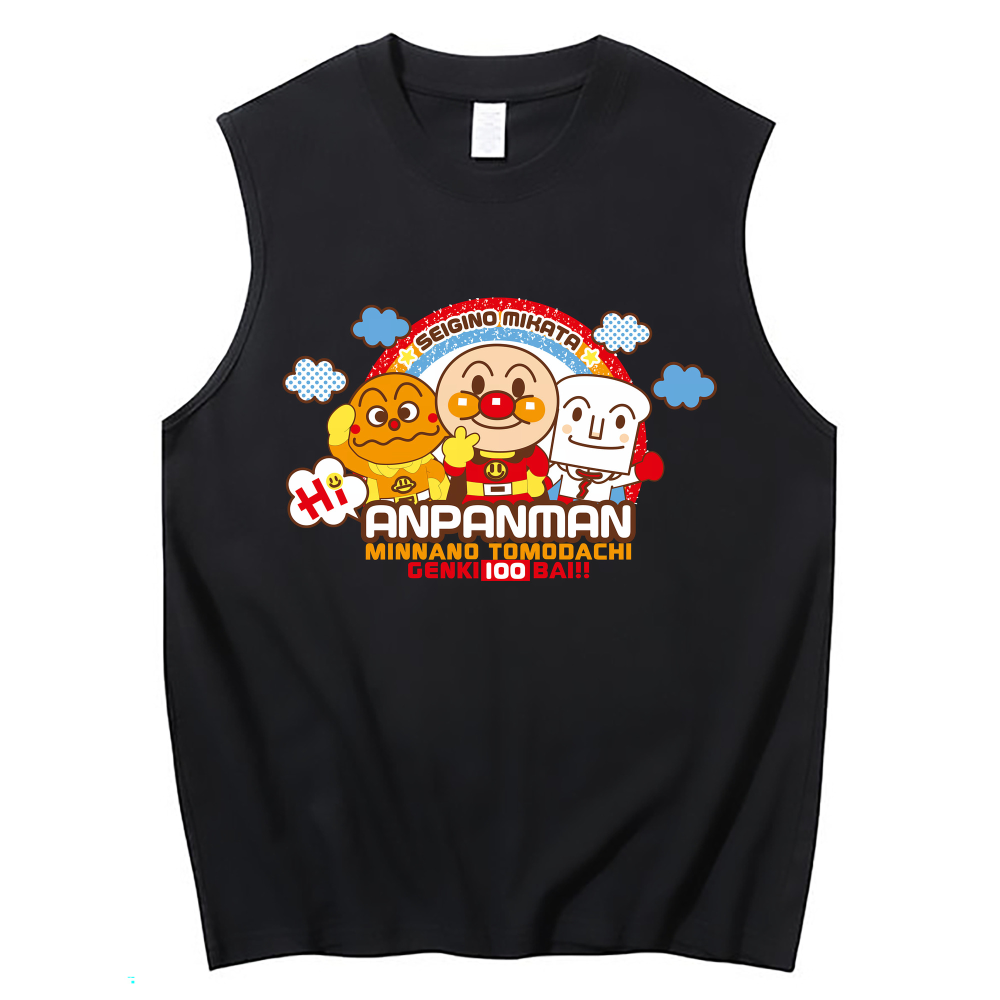 （画像用） アンパンマン Anpanman コットン100％タンクトップ（フロントプリント）