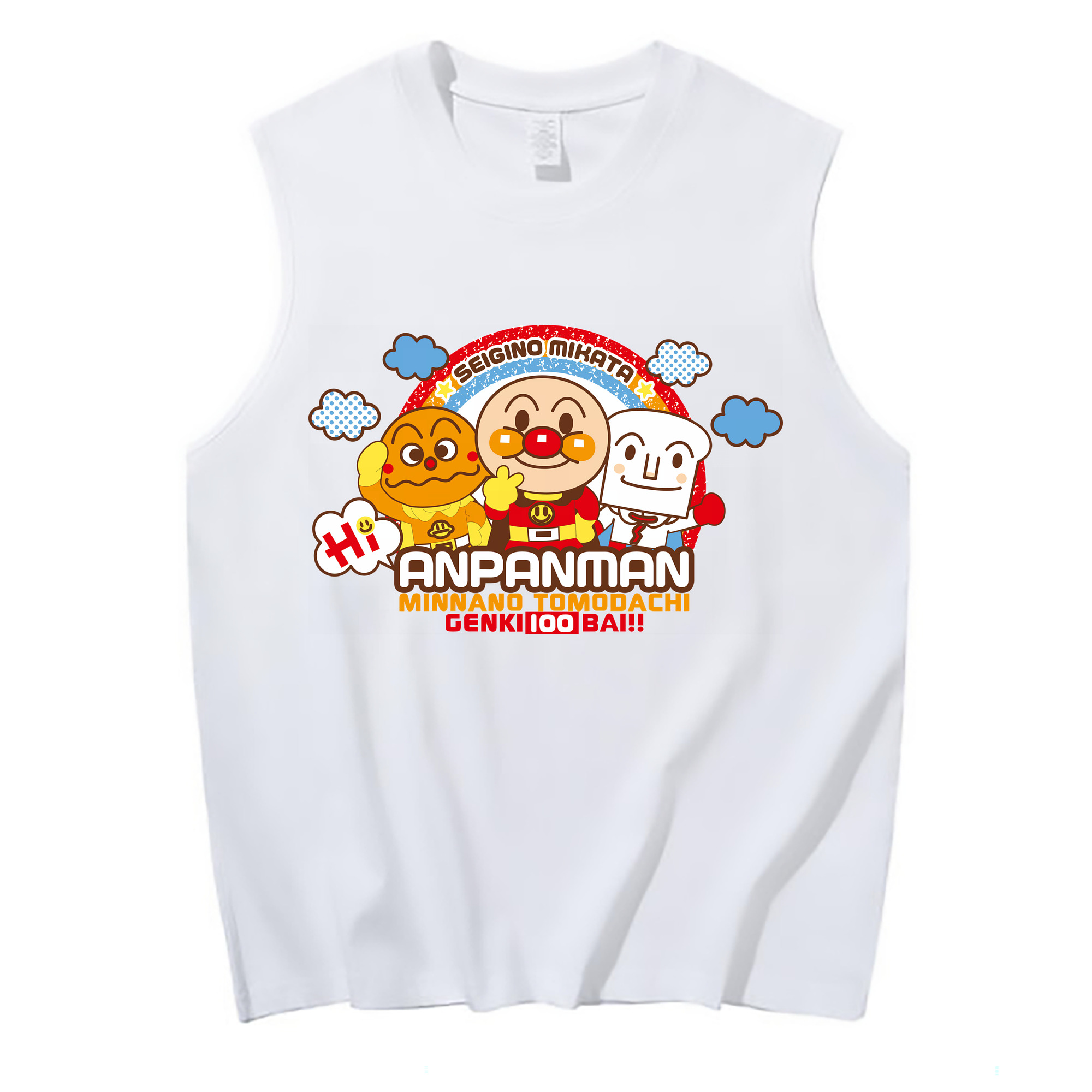 （画像用） アンパンマン Anpanman コットン100％タンクトップ（フロントプリント）