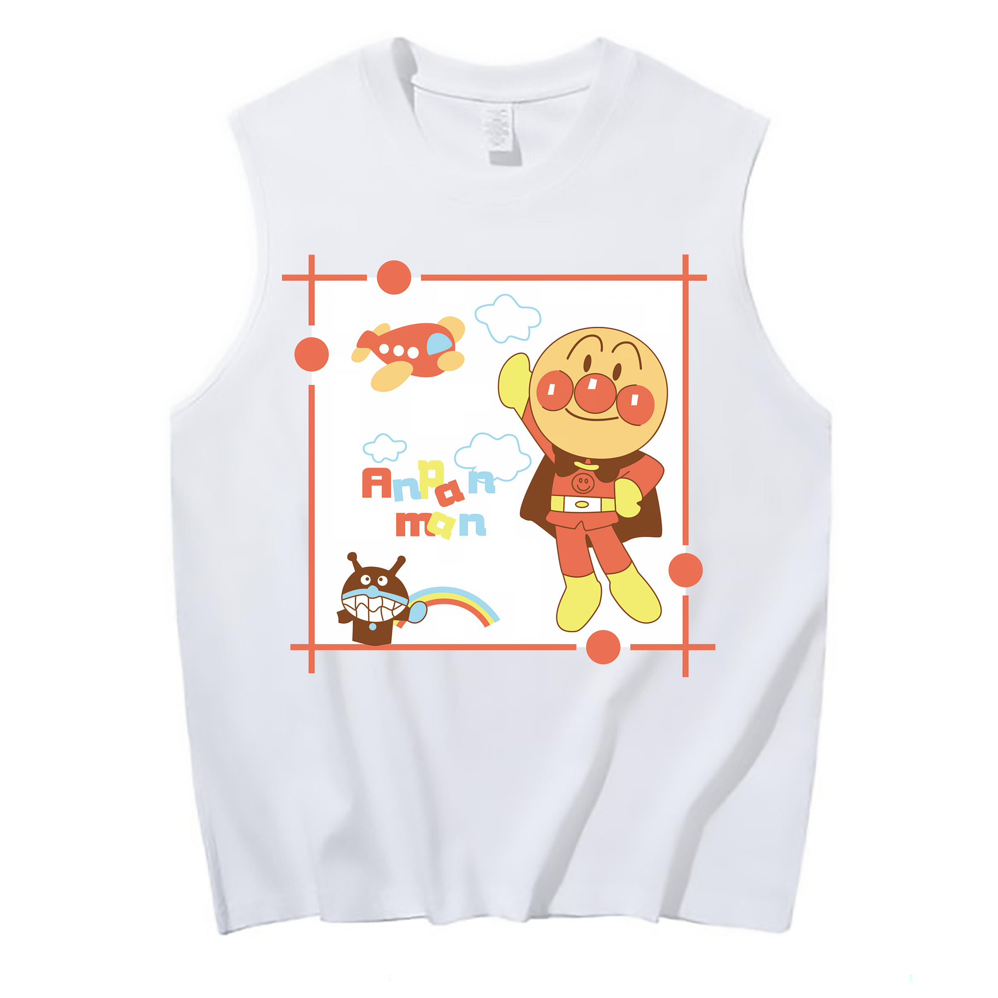 （画像用） アンパンマン Anpanman コットン100％タンクトップ（フロントプリント）