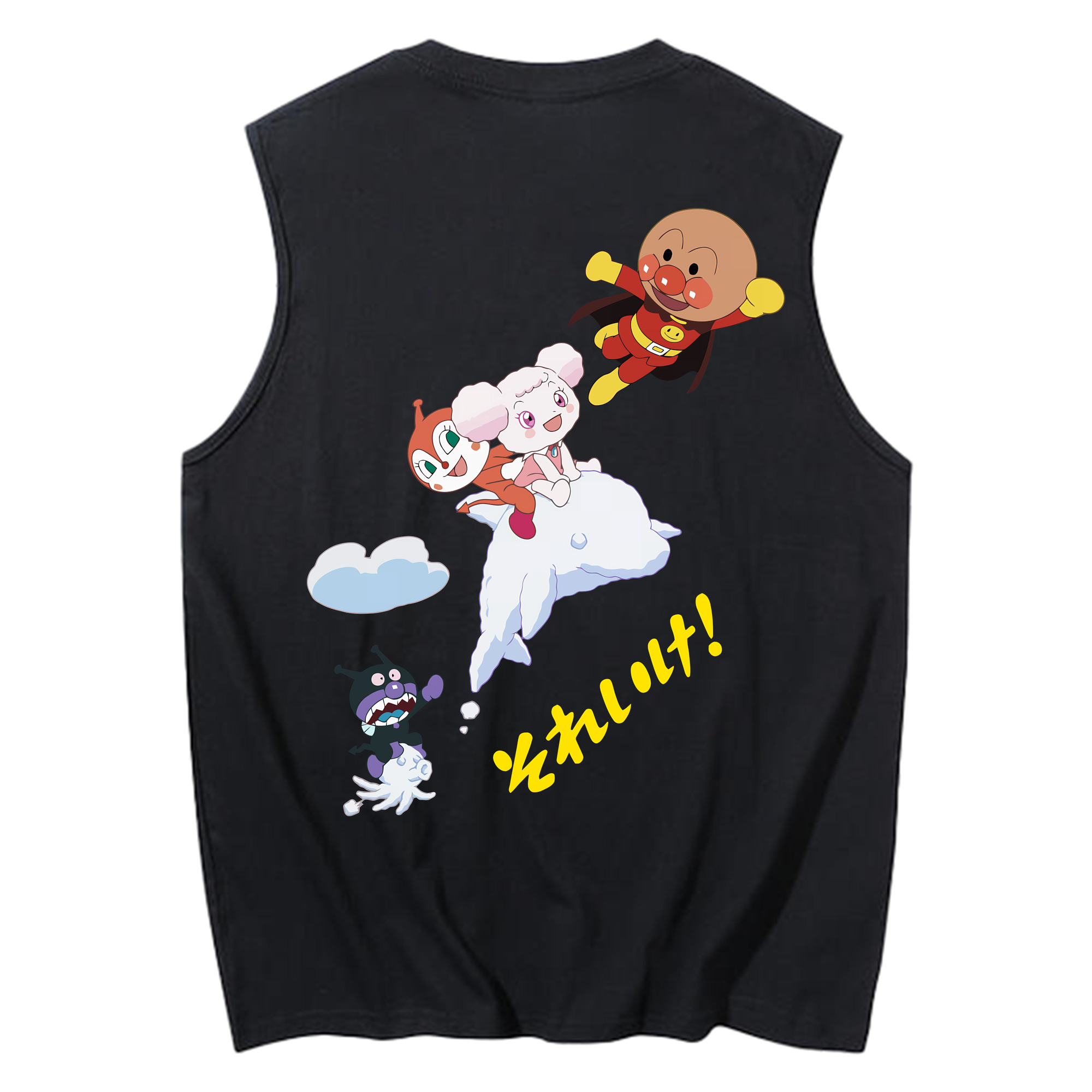 （画像用） アンパンマン Anpanman コットン100％タンクトップ（背面プリント）