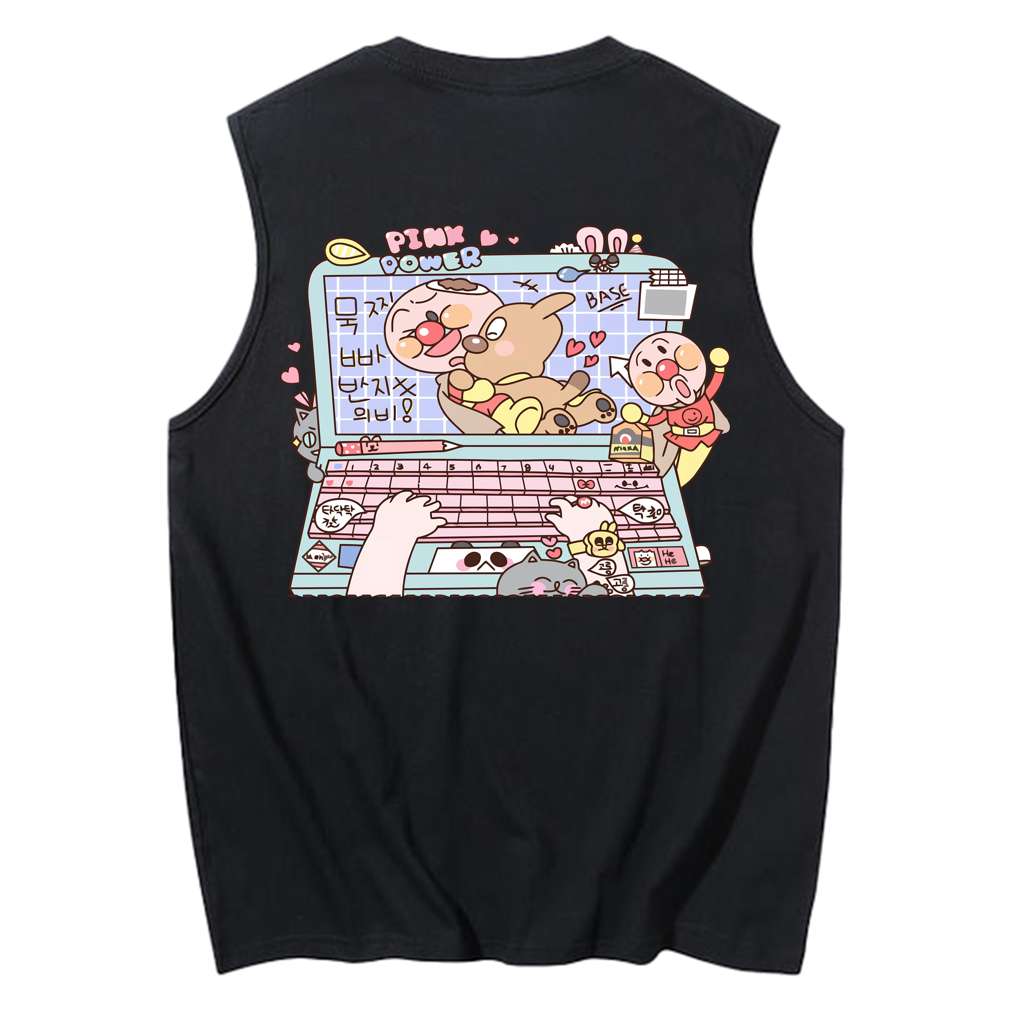 （画像用） アンパンマン Anpanman コットン100％タンクトップ（背面プリント）
