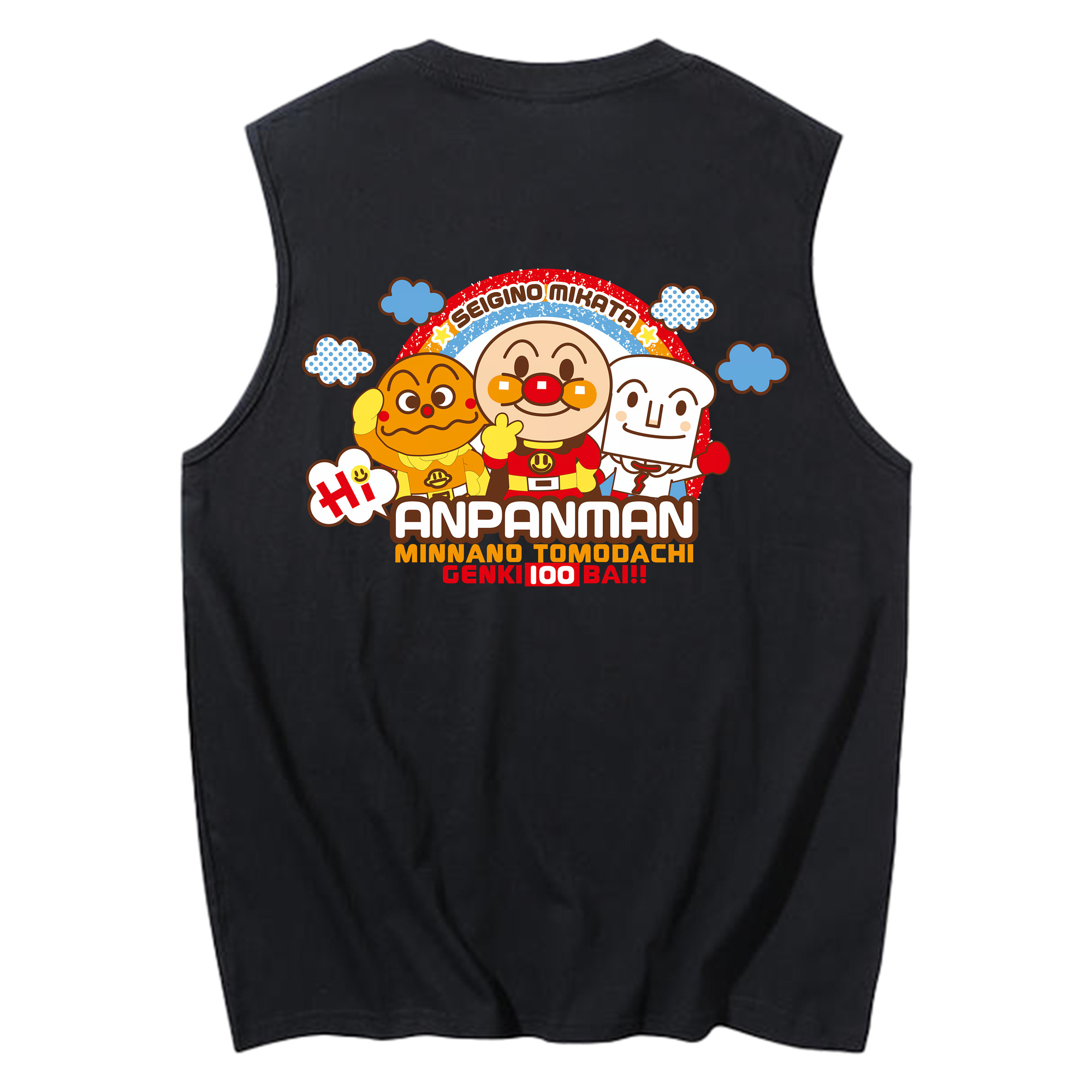 （画像用） アンパンマン Anpanman コットン100％タンクトップ（背面プリント）