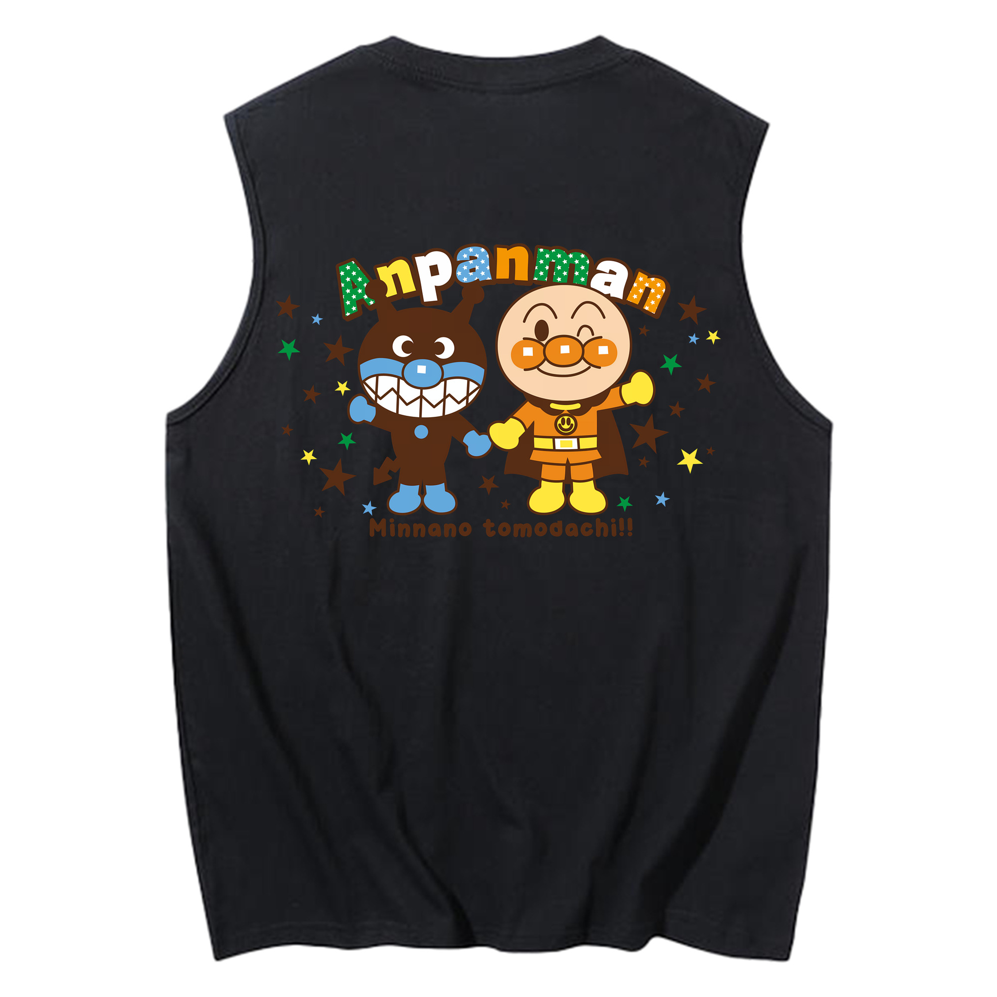 （画像用） アンパンマン Anpanman コットン100％タンクトップ（背面プリント）