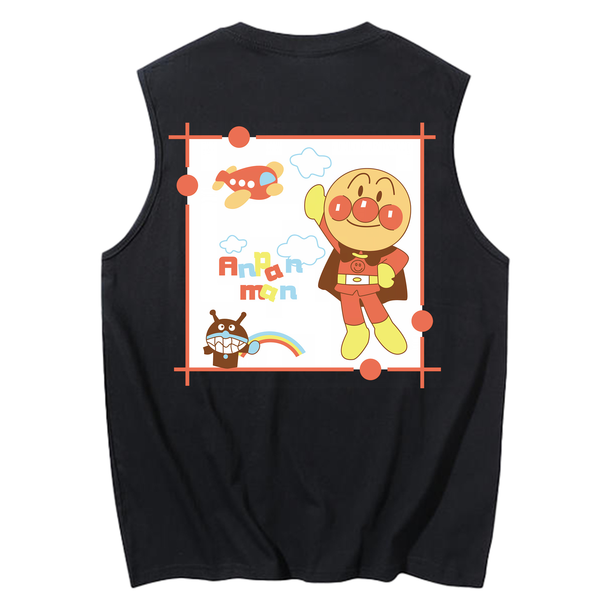（画像用） アンパンマン Anpanman コットン100％タンクトップ（背面プリント）