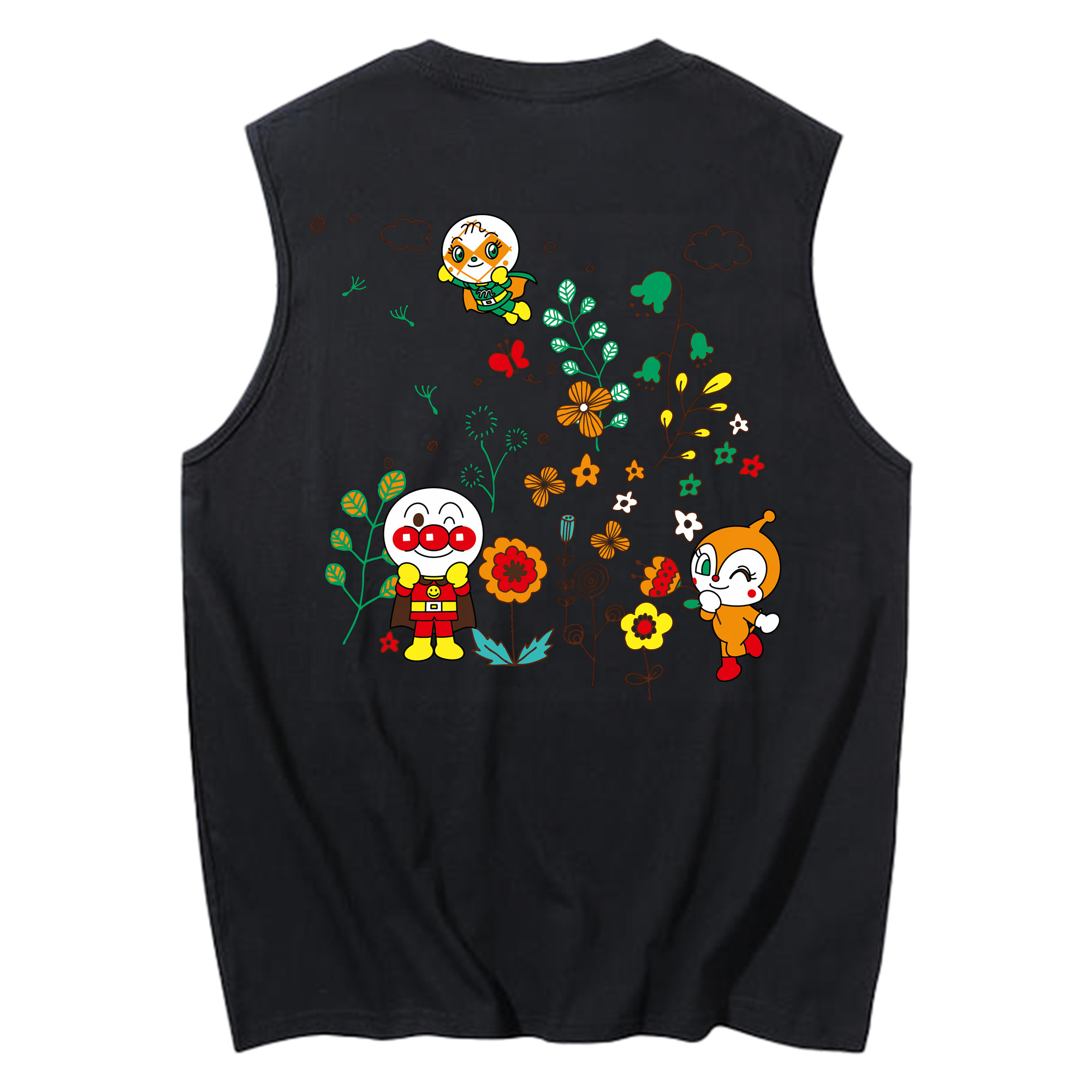 （画像用） アンパンマン Anpanman コットン100％タンクトップ（背面プリント）