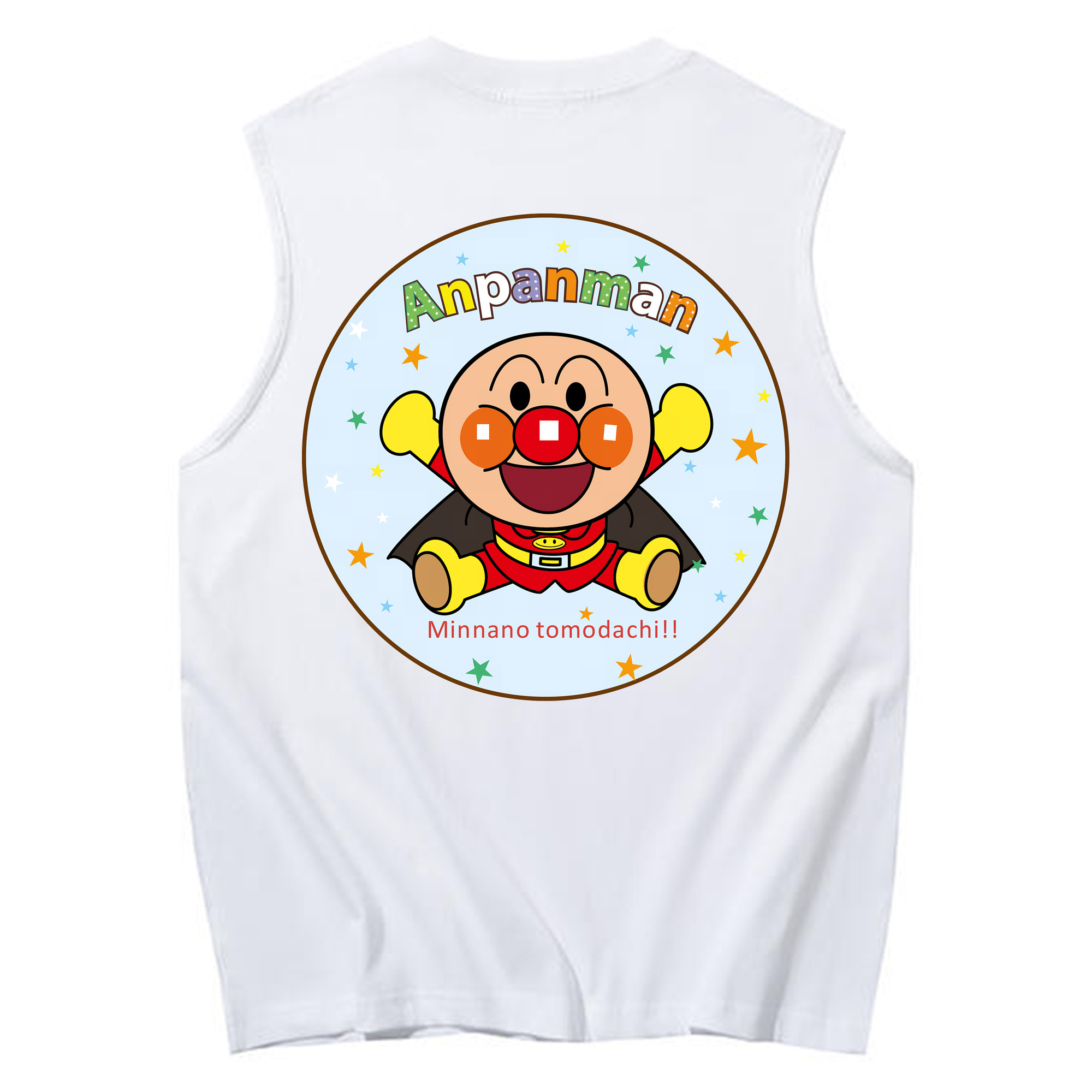 （画像用） アンパンマン Anpanman コットン100％タンクトップ（背面プリント）