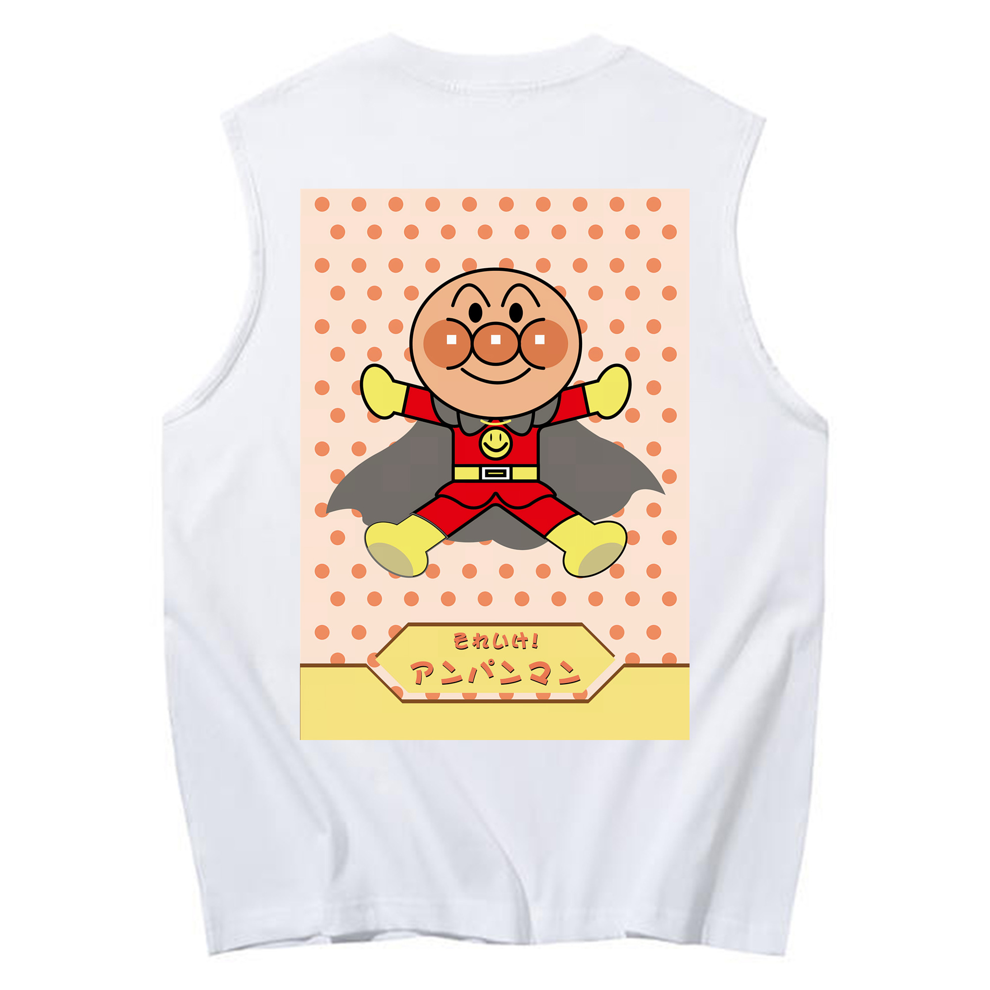 （画像用） アンパンマン Anpanman コットン100％タンクトップ（背面プリント）
