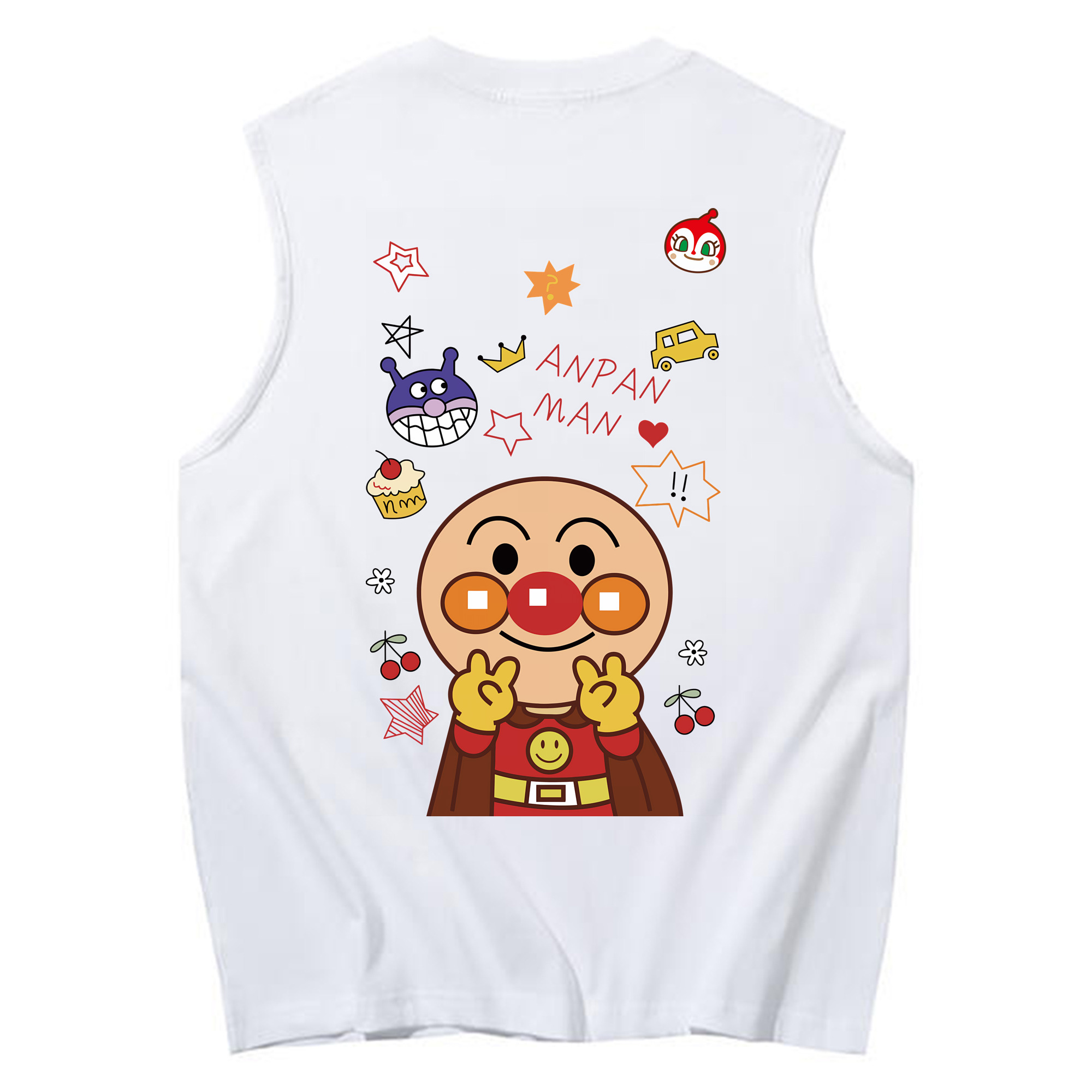 （画像用） アンパンマン Anpanman コットン100％タンクトップ（背面プリント）