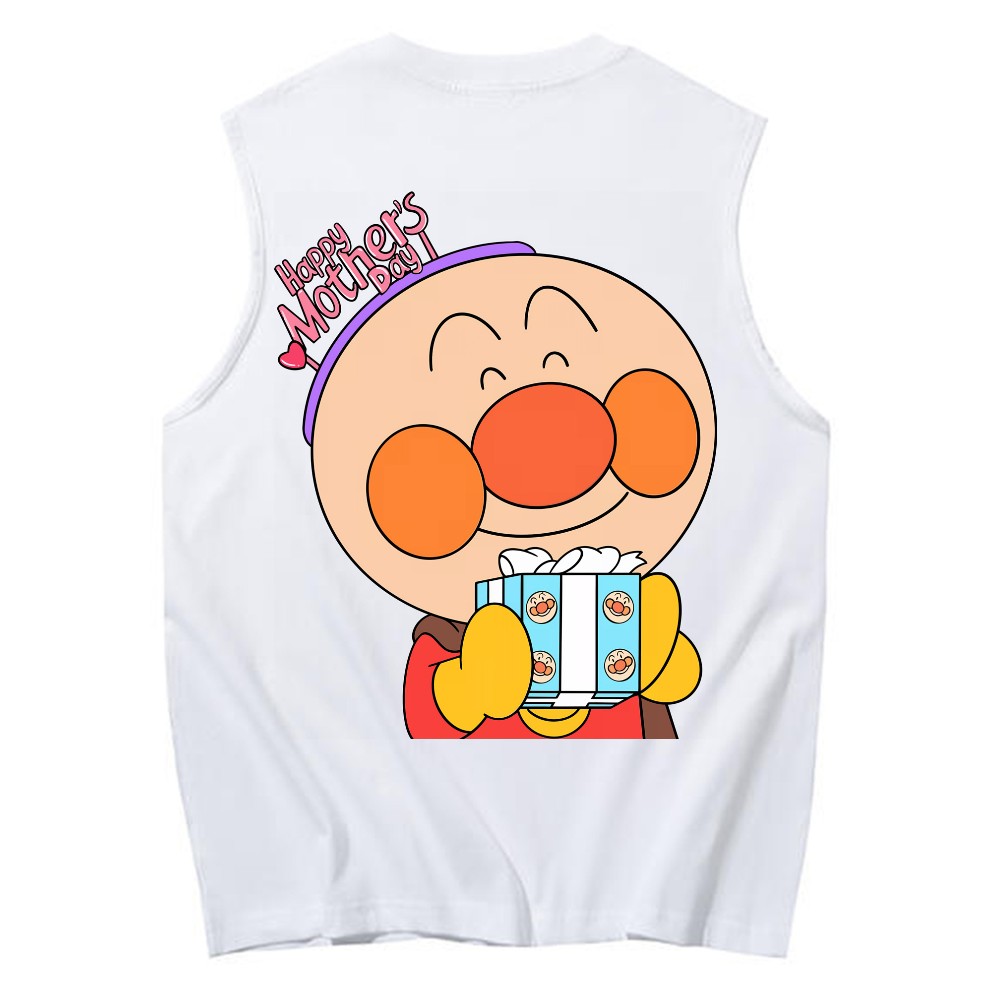 （画像用） アンパンマン Anpanman コットン100％タンクトップ（背面プリント）