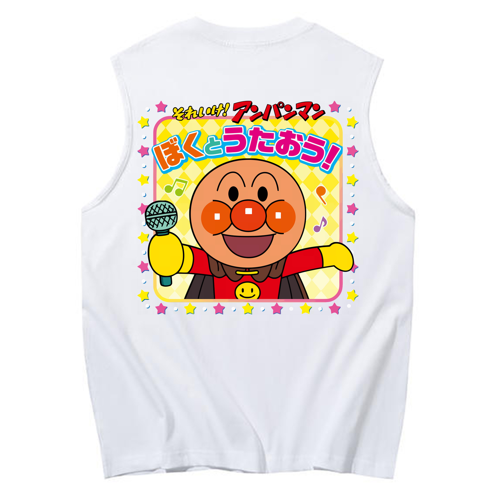 （画像用） アンパンマン Anpanman コットン100％タンクトップ（背面プリント）