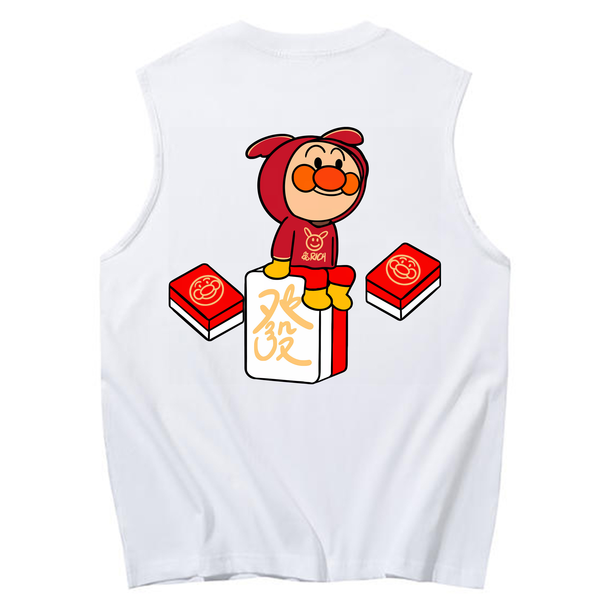 （画像用） アンパンマン Anpanman コットン100％タンクトップ（背面プリント）