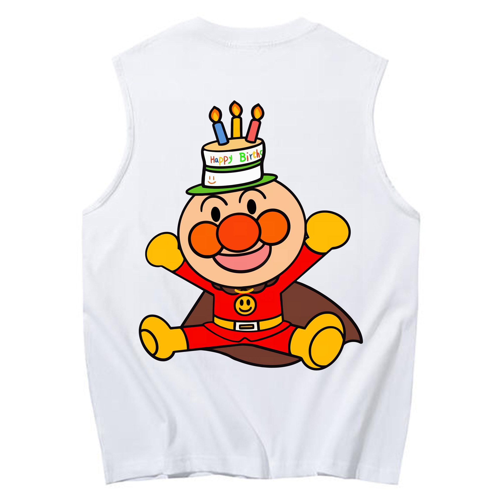 （画像用） アンパンマン Anpanman コットン100％タンクトップ（背面プリント）