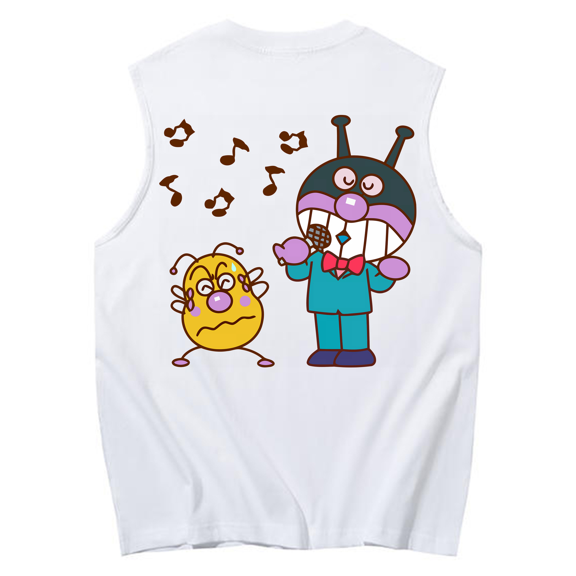 （画像用） アンパンマン Anpanman コットン100％タンクトップ（背面プリント）