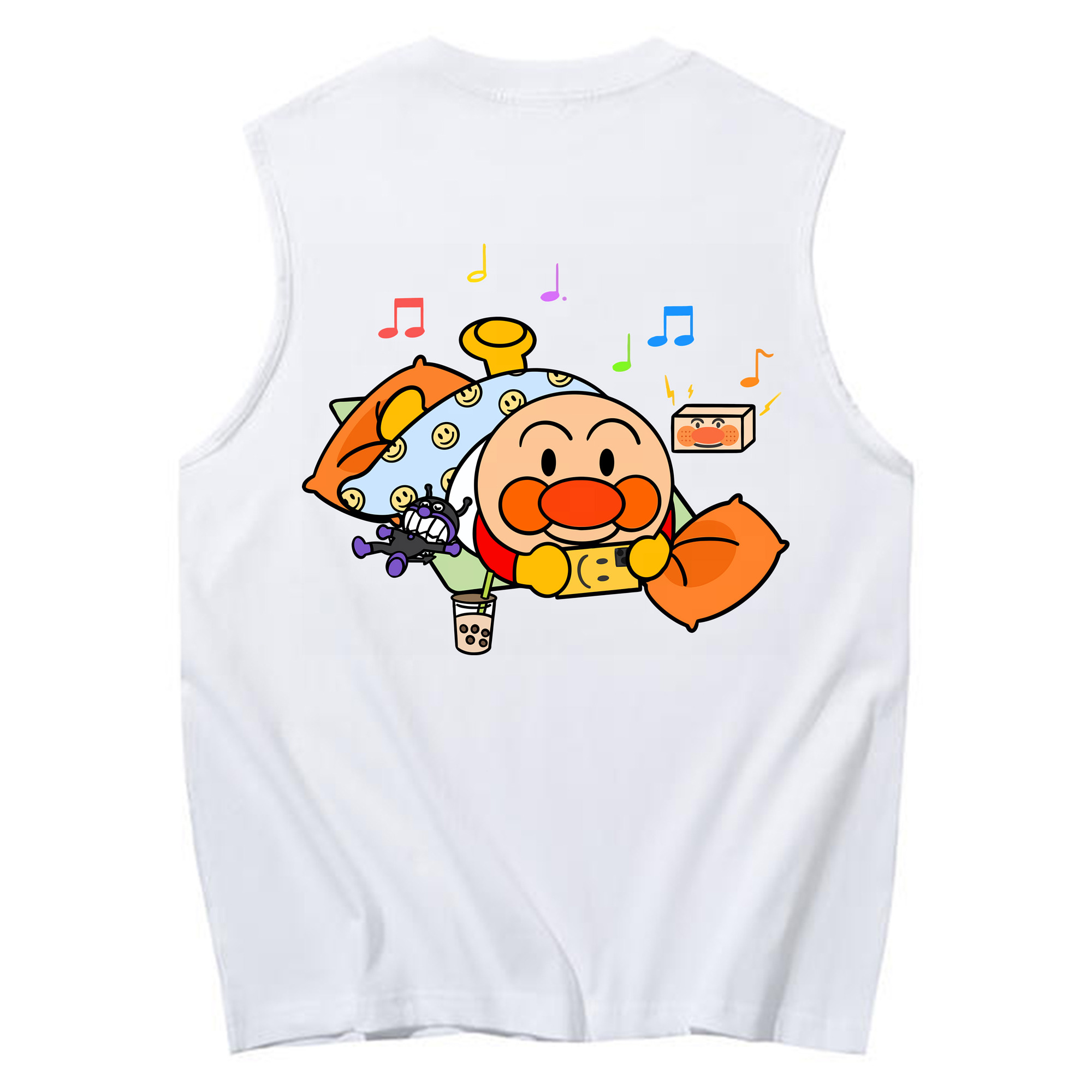 （画像用） アンパンマン Anpanman コットン100％タンクトップ（背面プリント）
