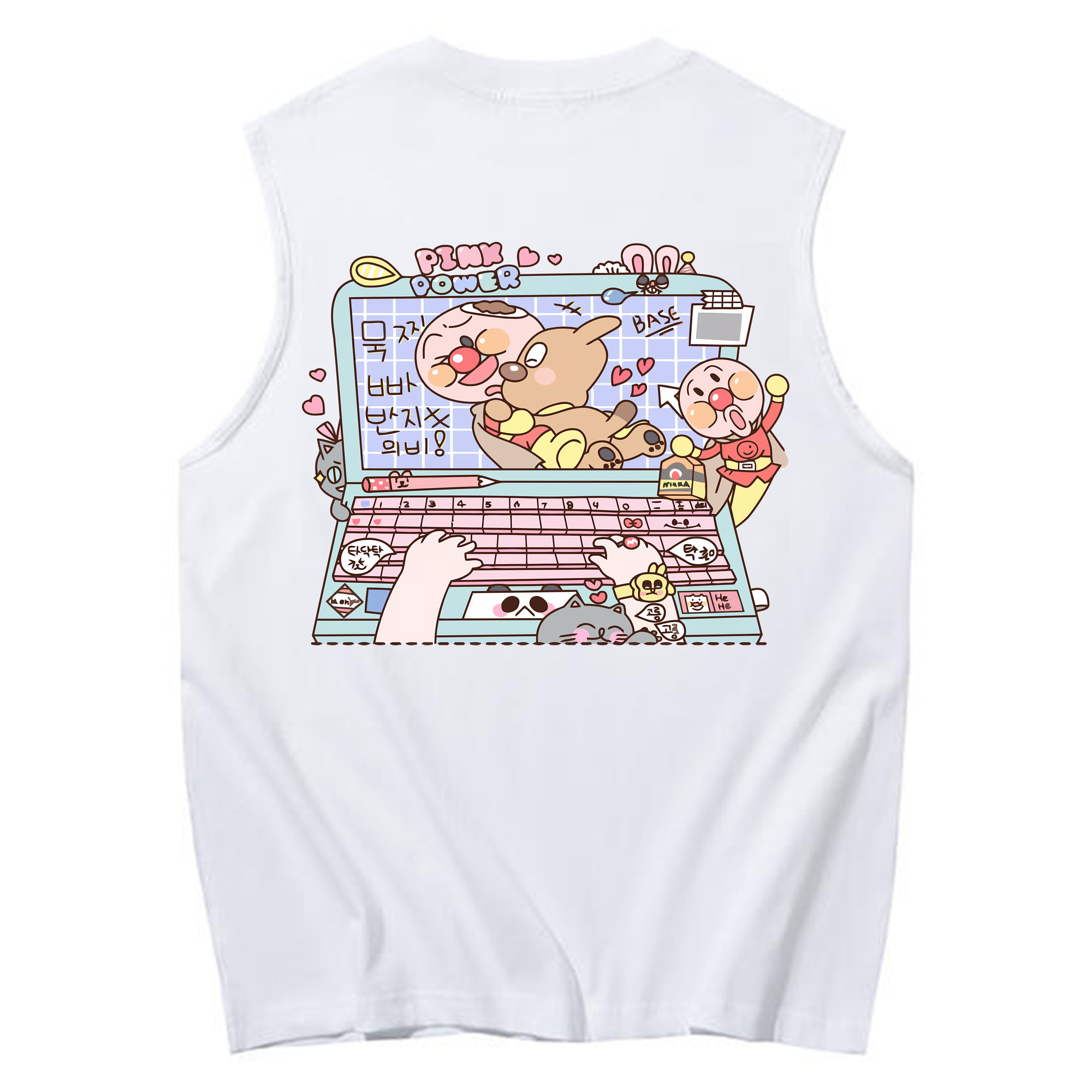 （画像用） アンパンマン Anpanman コットン100％タンクトップ（背面プリント）