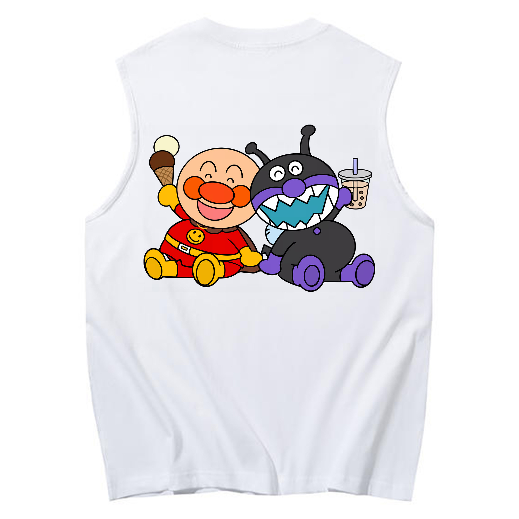 （画像用） アンパンマン Anpanman コットン100％タンクトップ（背面プリント）