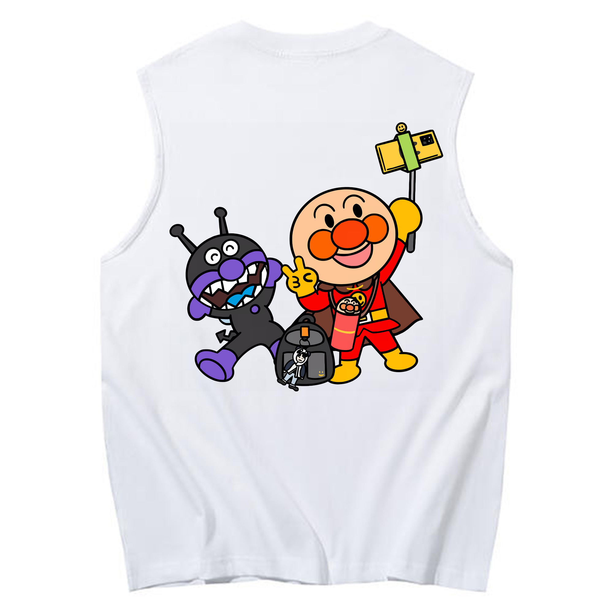 （画像用） アンパンマン Anpanman コットン100％タンクトップ（背面プリント）